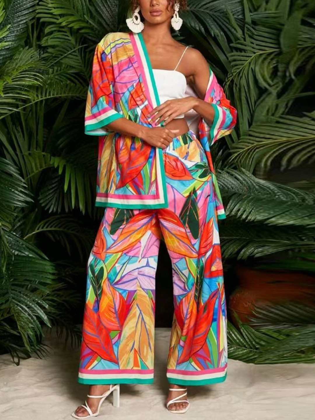 Routes by All About You Printed Shrug With Trousers Co-Ords