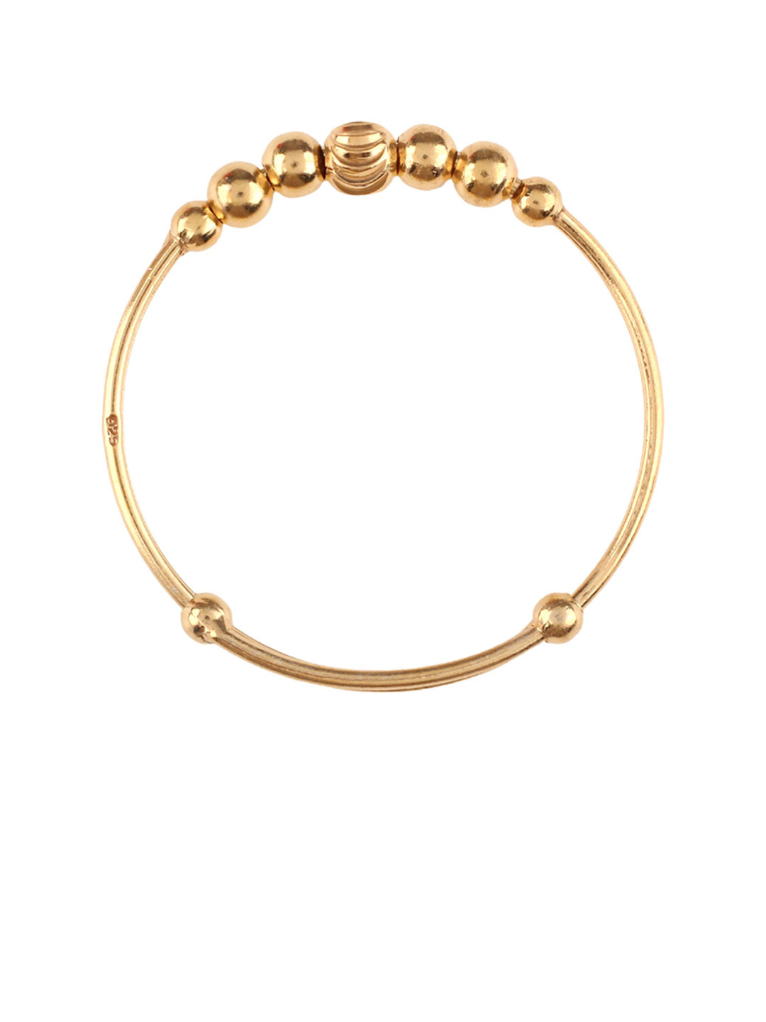 Elegante kids 925 Sterling Silver 18Kt Gold-Plated Beaded Adjustable Bangle