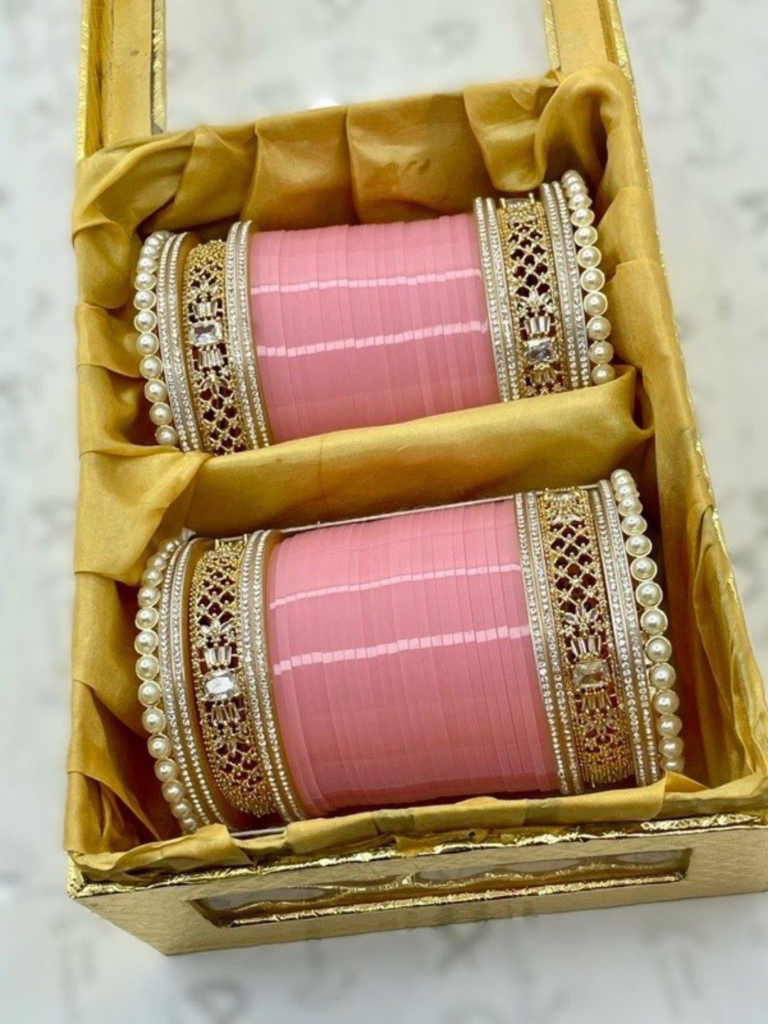 T4 JEWELS Set Of 72 Gold-Plated American Diamond-Studded Bangles