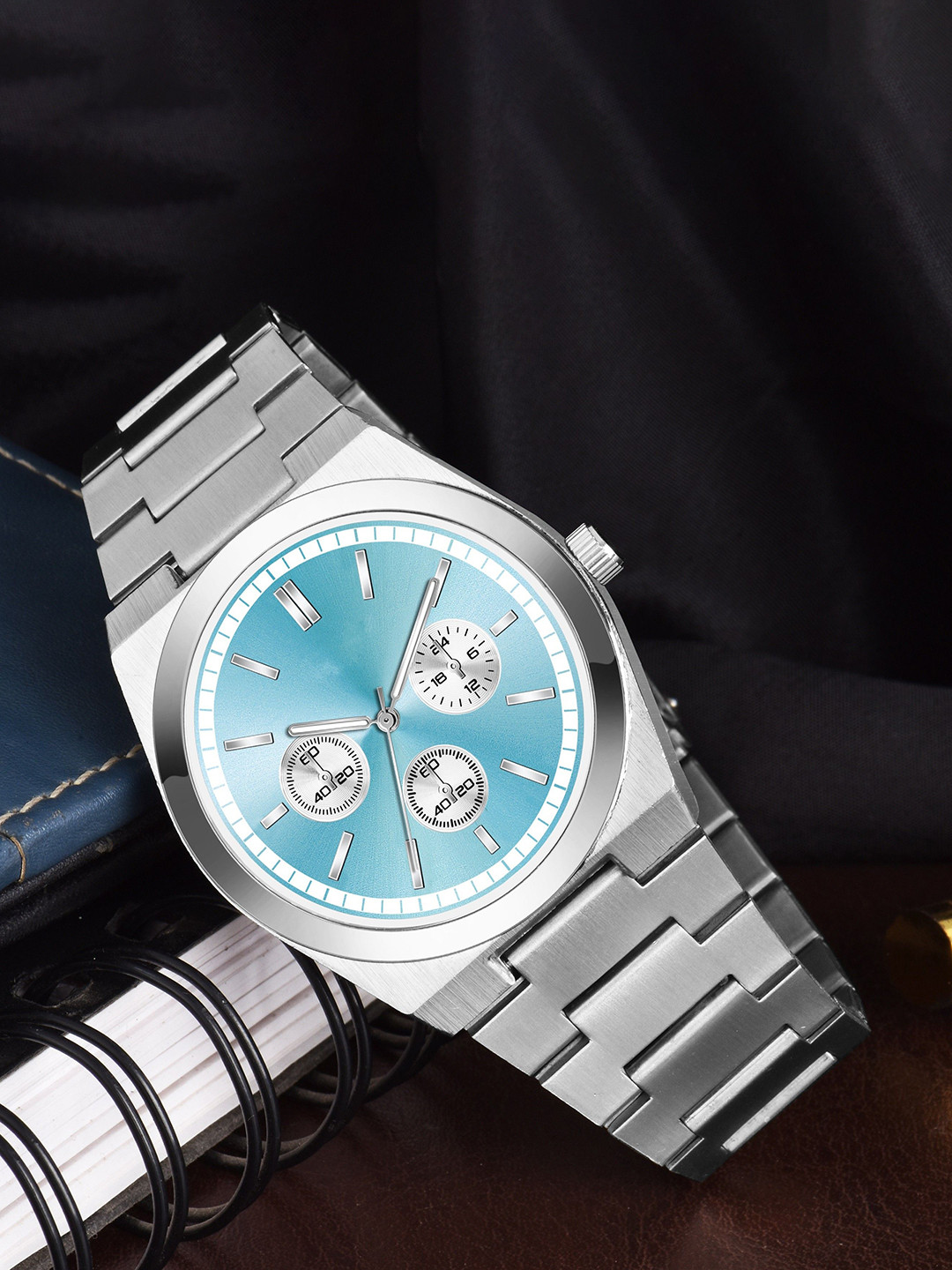 SZN Men Dial & Stainless Steel Straps Analogue Watch Crono Royal BlueSZN