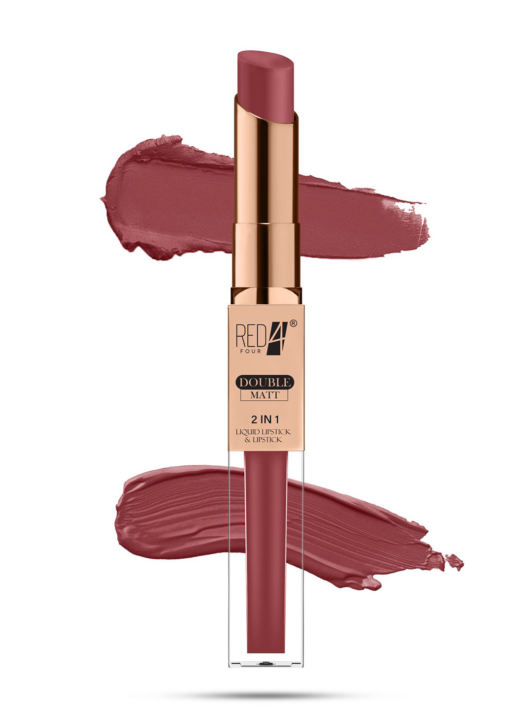 RED 4 Double Matt 2 In 1 Long Lasting Matte Liquid Lipstick - 8 g - 101