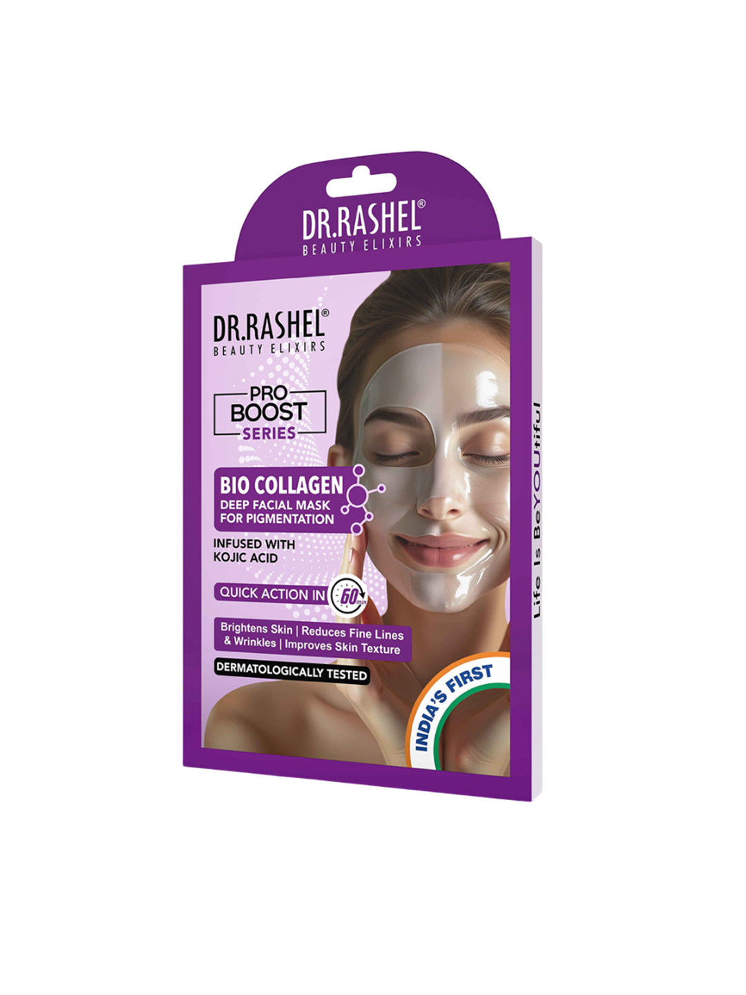 DR.RASHEL Pro Boost Bio Collagen Deep Facial Mask with Kojic Acid for Pigmentation - 35 g