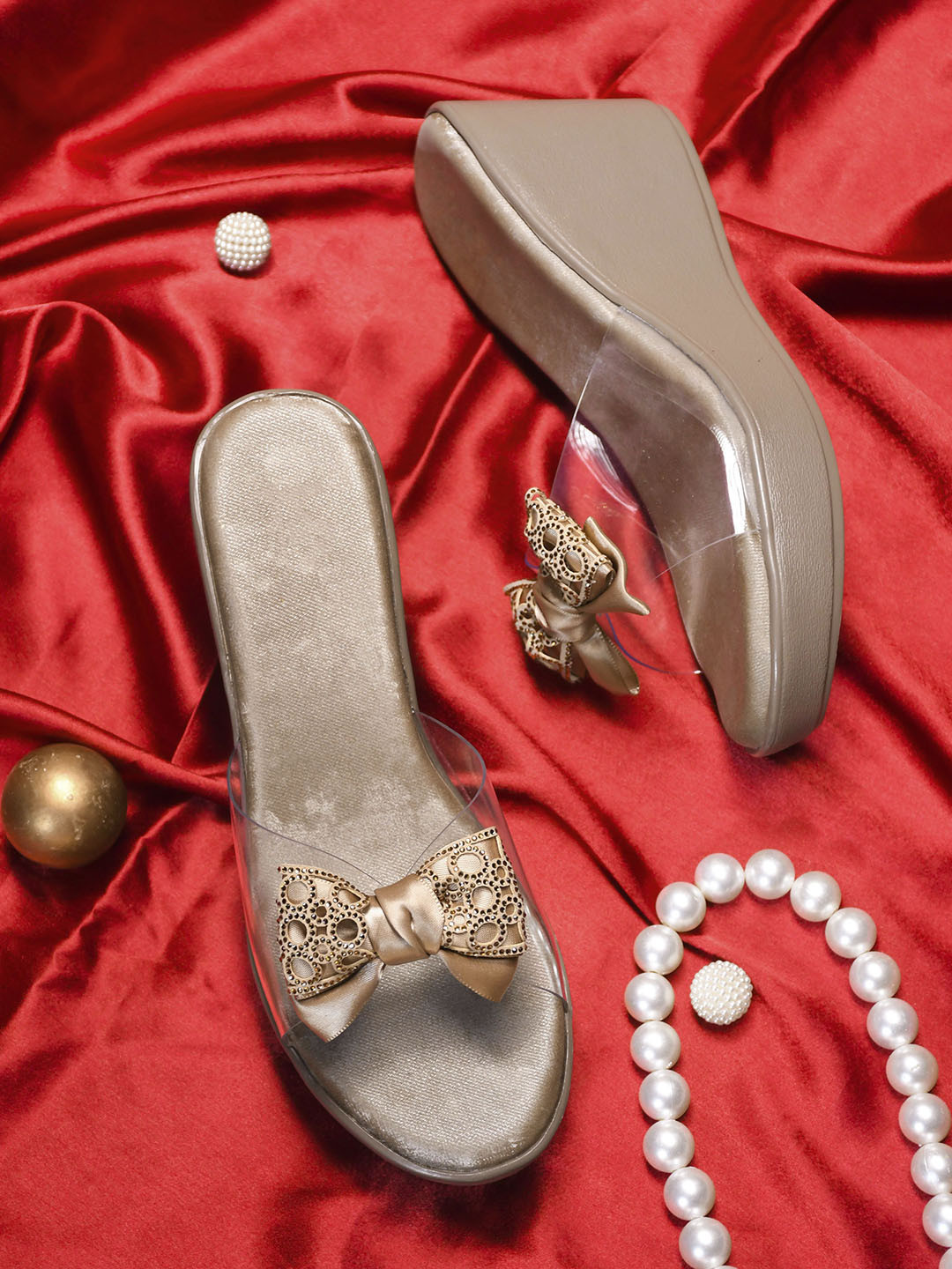 Froh Feet Solid Bows Wedge Sandals