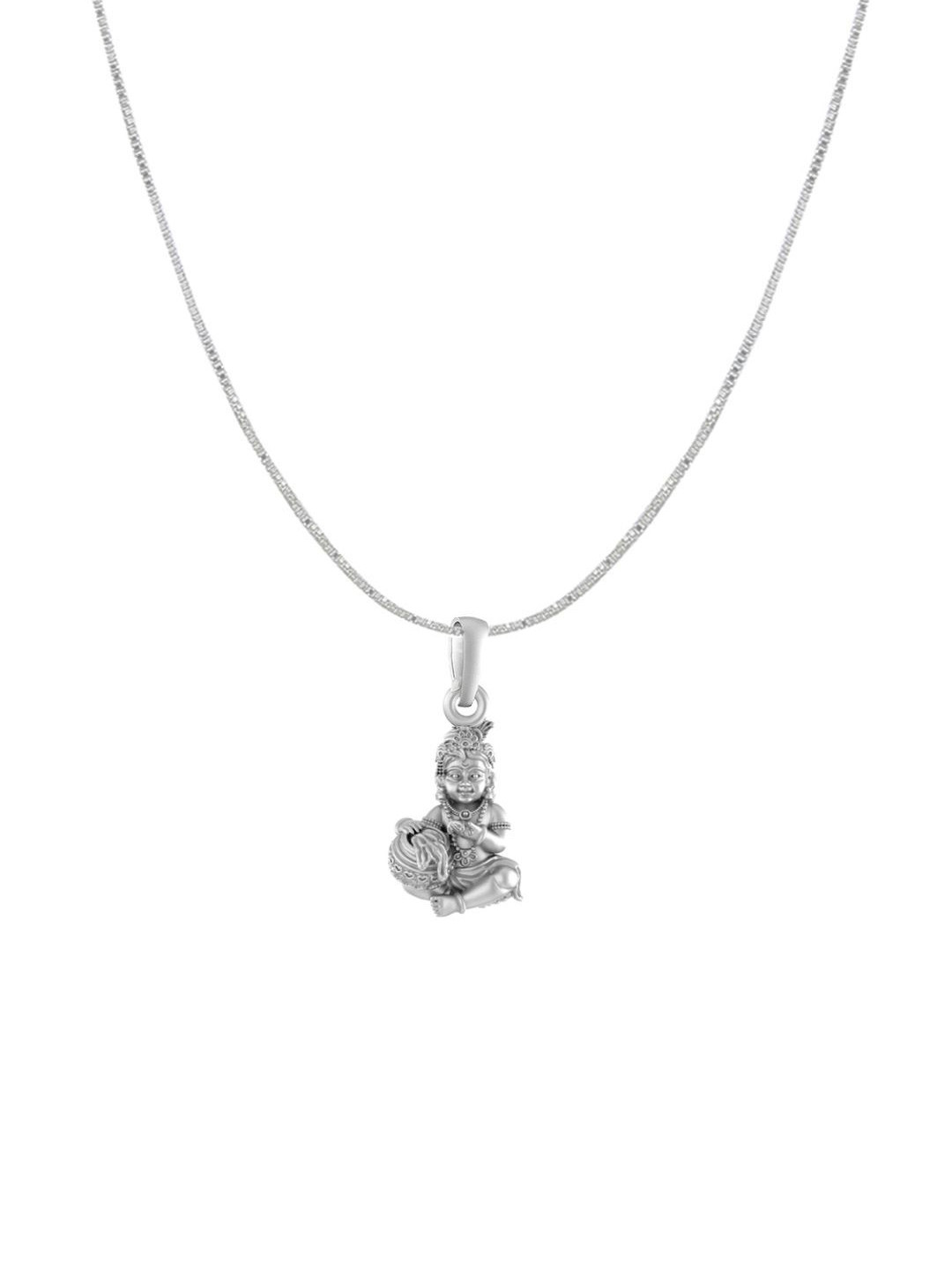 Metronaut 925 Sterling Silver Laddu Gopal Pendant With Anchor Chain