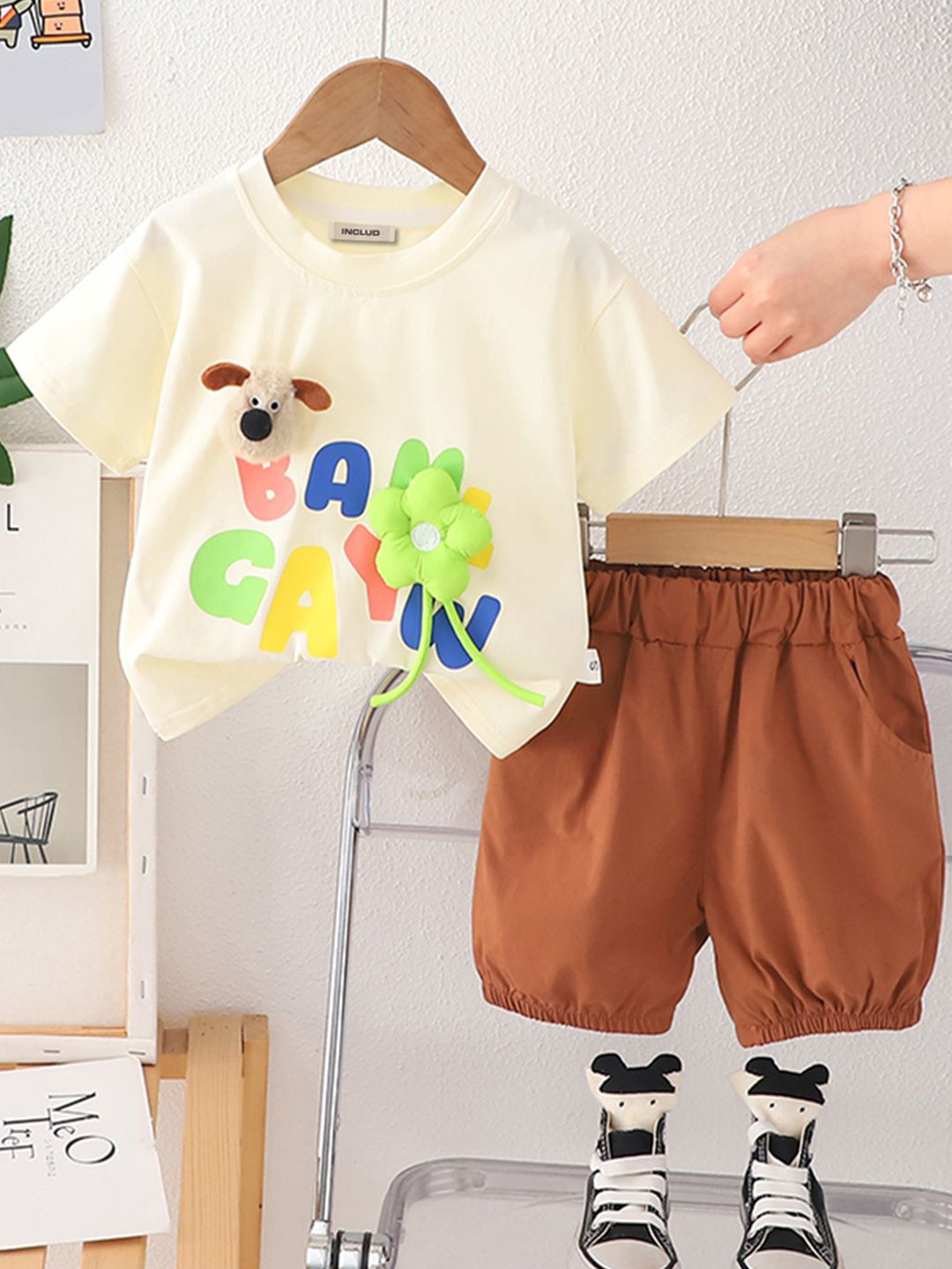 INCLUD Boys Typographic T-shirt with Shorts