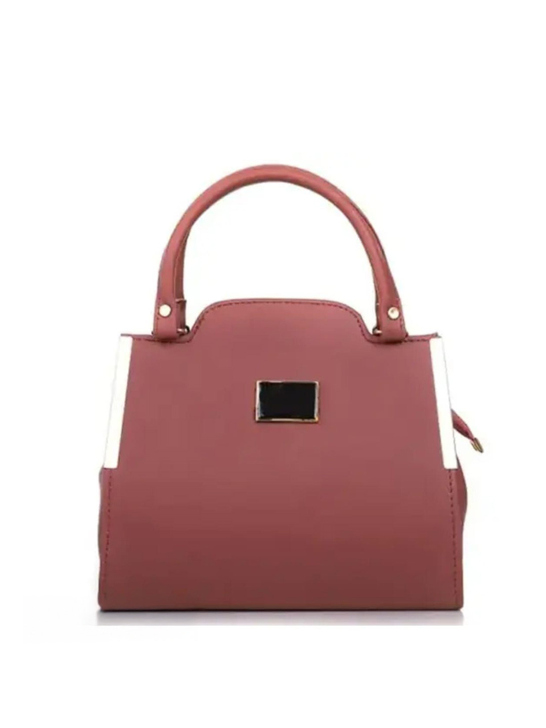 PROGONE ENTERPRISE Colourblocked PU Shopper Handheld Bag with Applique