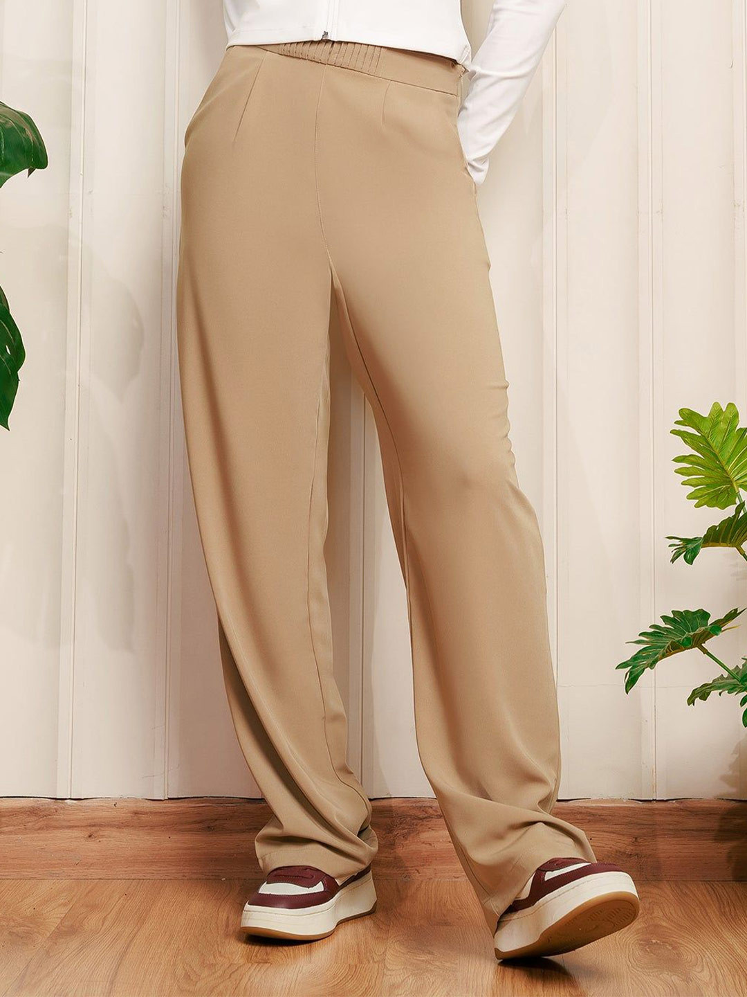 FREAKINS Women Glide-iator Tan Brown Korean Pants
