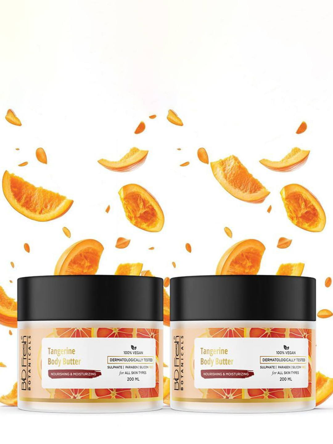BIOFRESH Set Of 2 100% Vegan Tangerine Body Butter - 200 ml Each