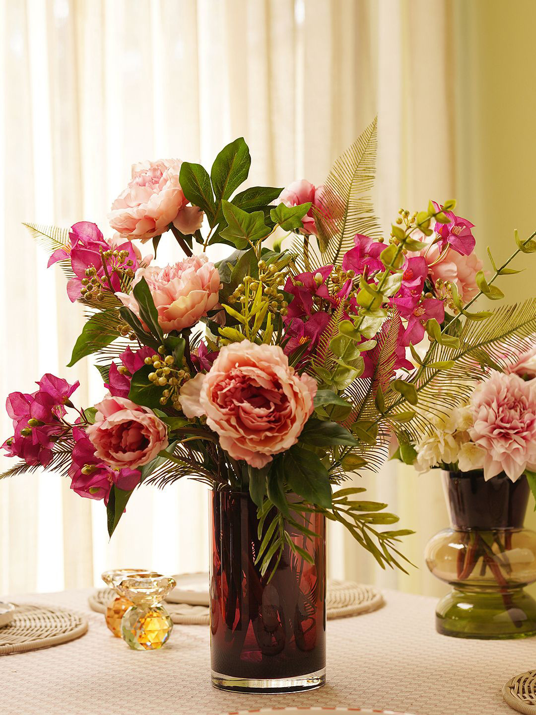 Pure Home and Living Dark Red Glass Small Cylindrical Vase