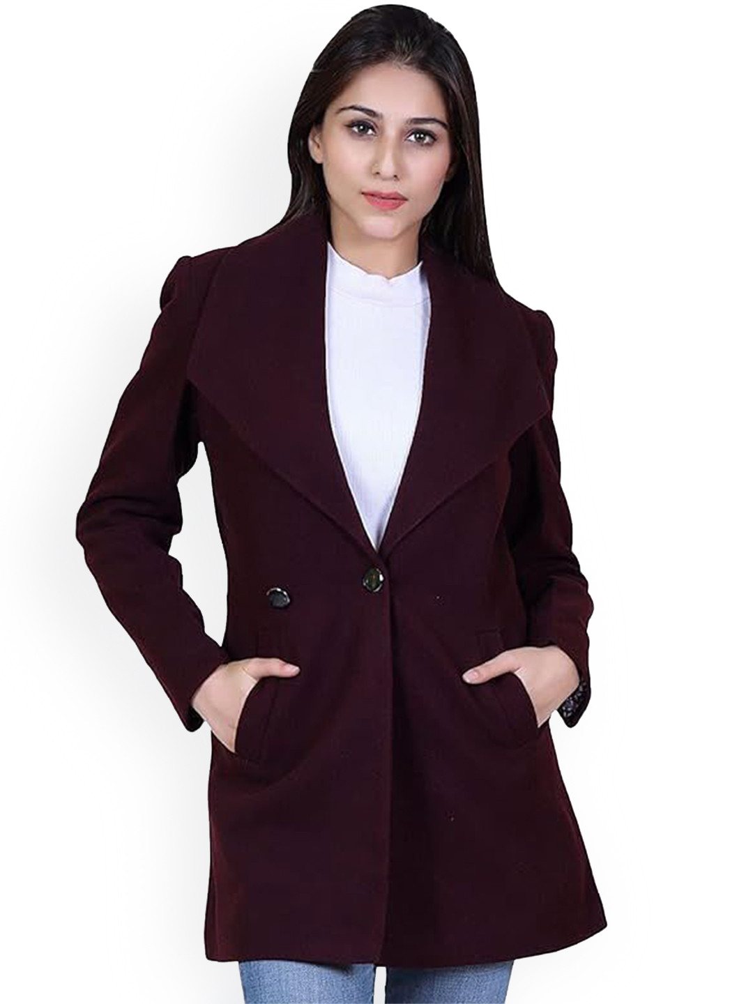 COMFY SPARROW Spread Collared Full Sleeve Overcoat