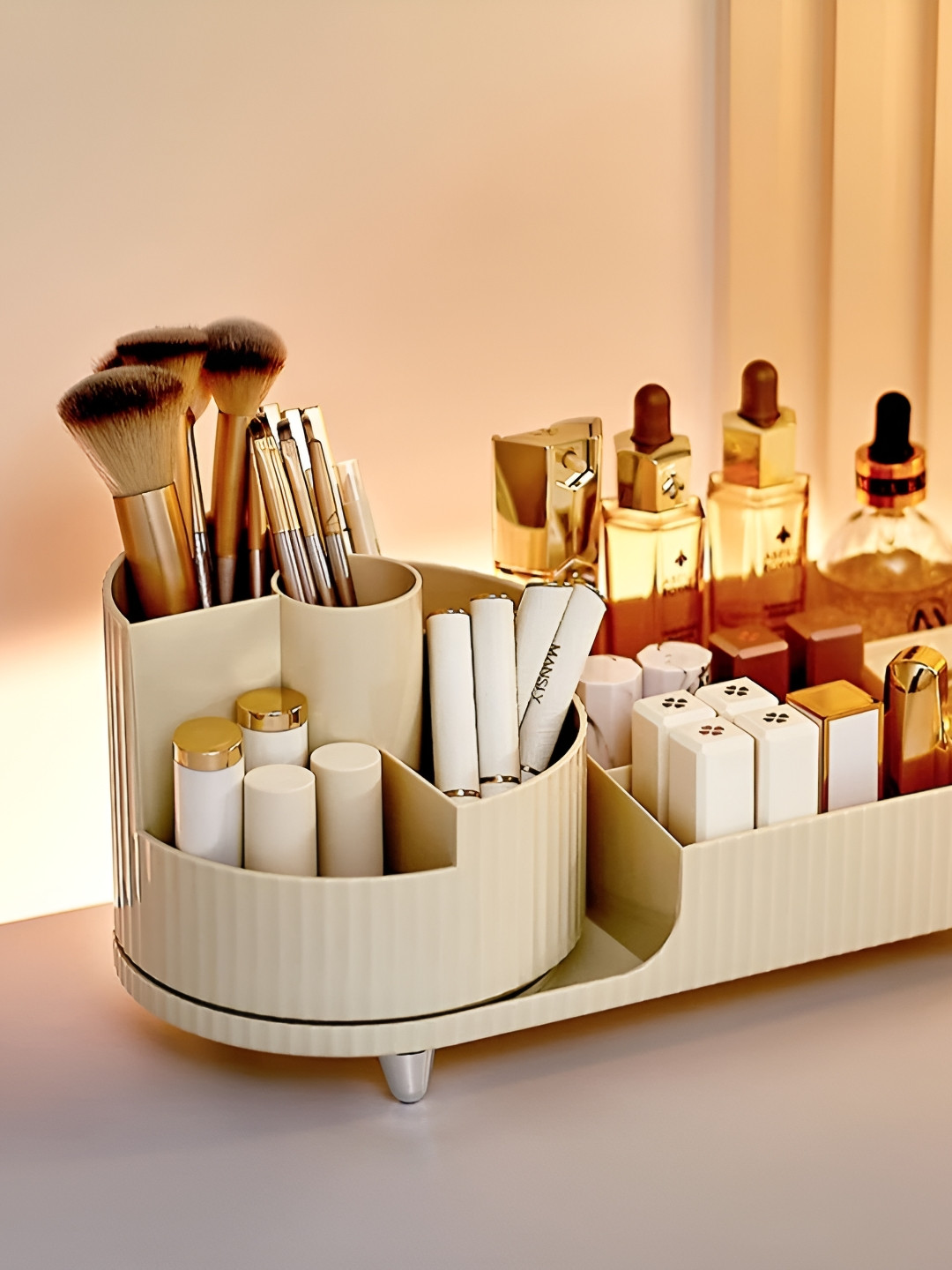 Panchhi Store White Wardrobe Reusable 360 Rotating Desk Organiser