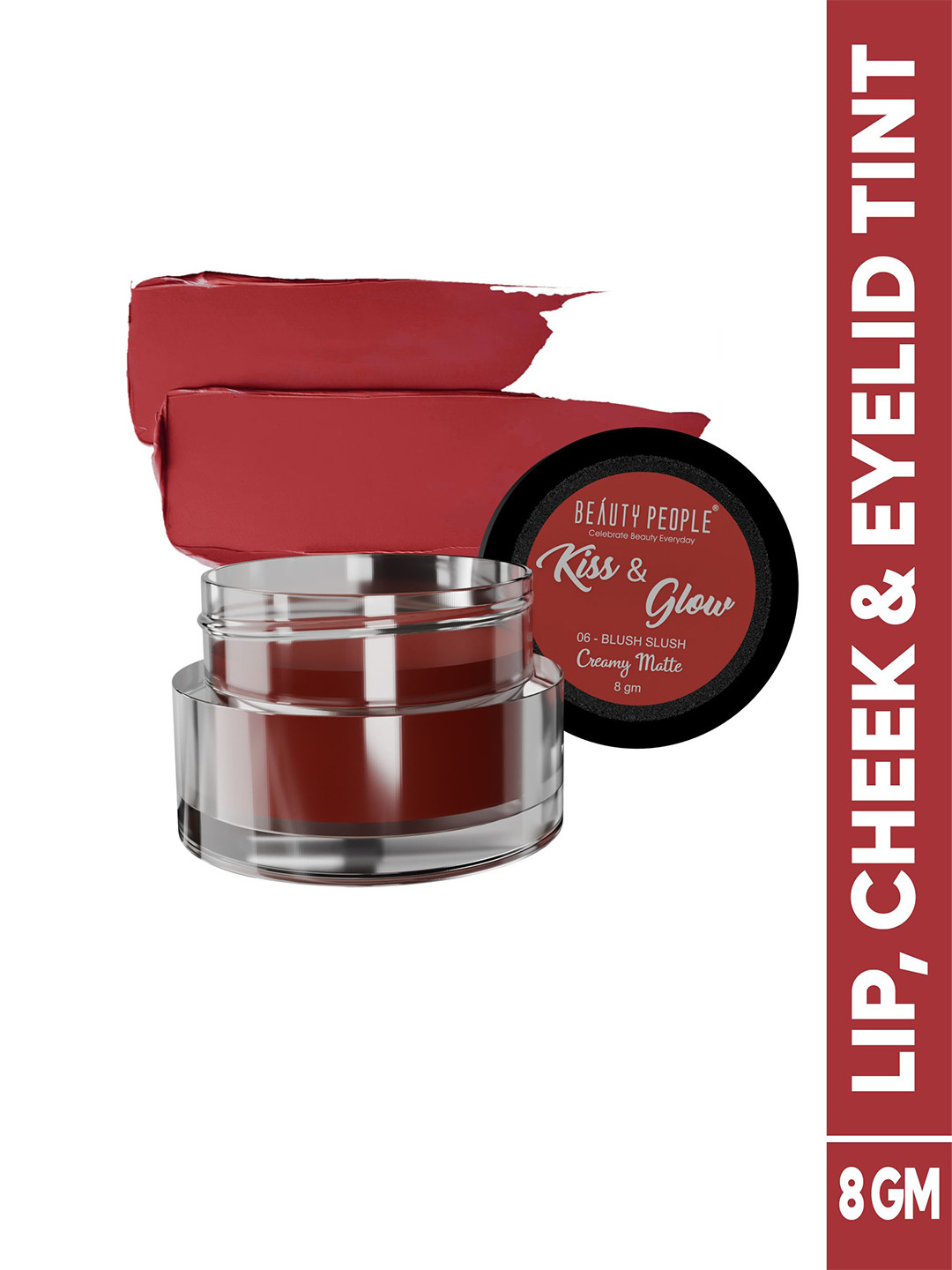 Beauty People Kiss & Glow Matte Finish Lip, Cheek & Eyelid Lip Tint - 8 g- Blush Slush 06