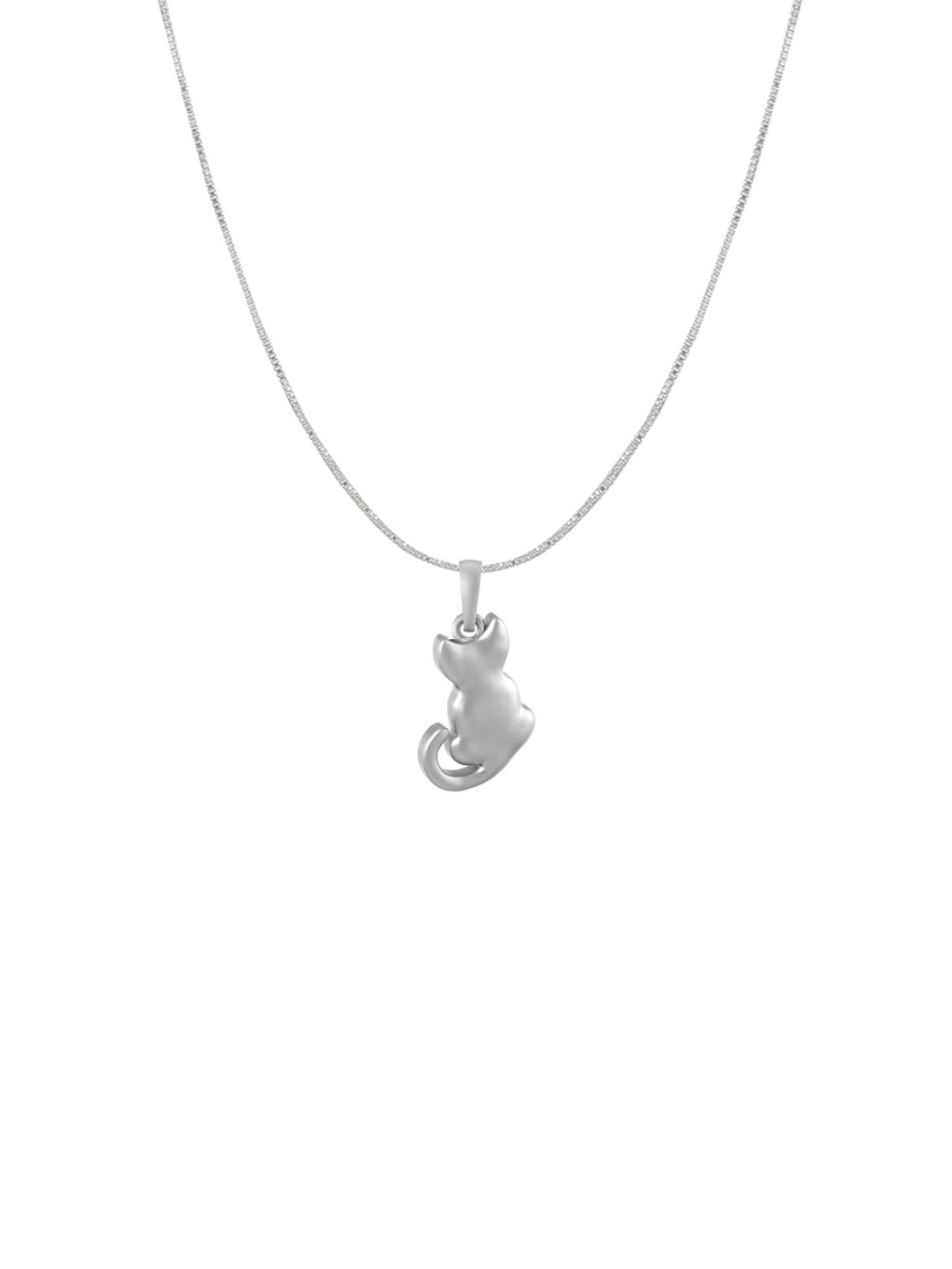 Metronaut 925 Sterling Silver Cat Pendant With Anchor Chain