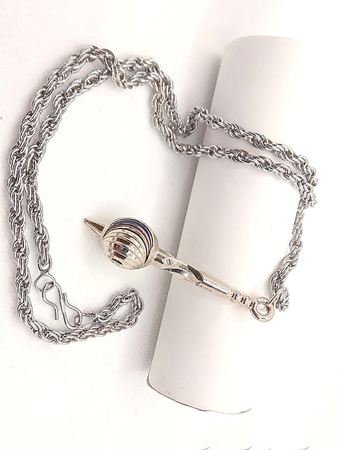 shobhram Rhodium-Plated Lord Hanuman Gada-Charm Pendants With Chains