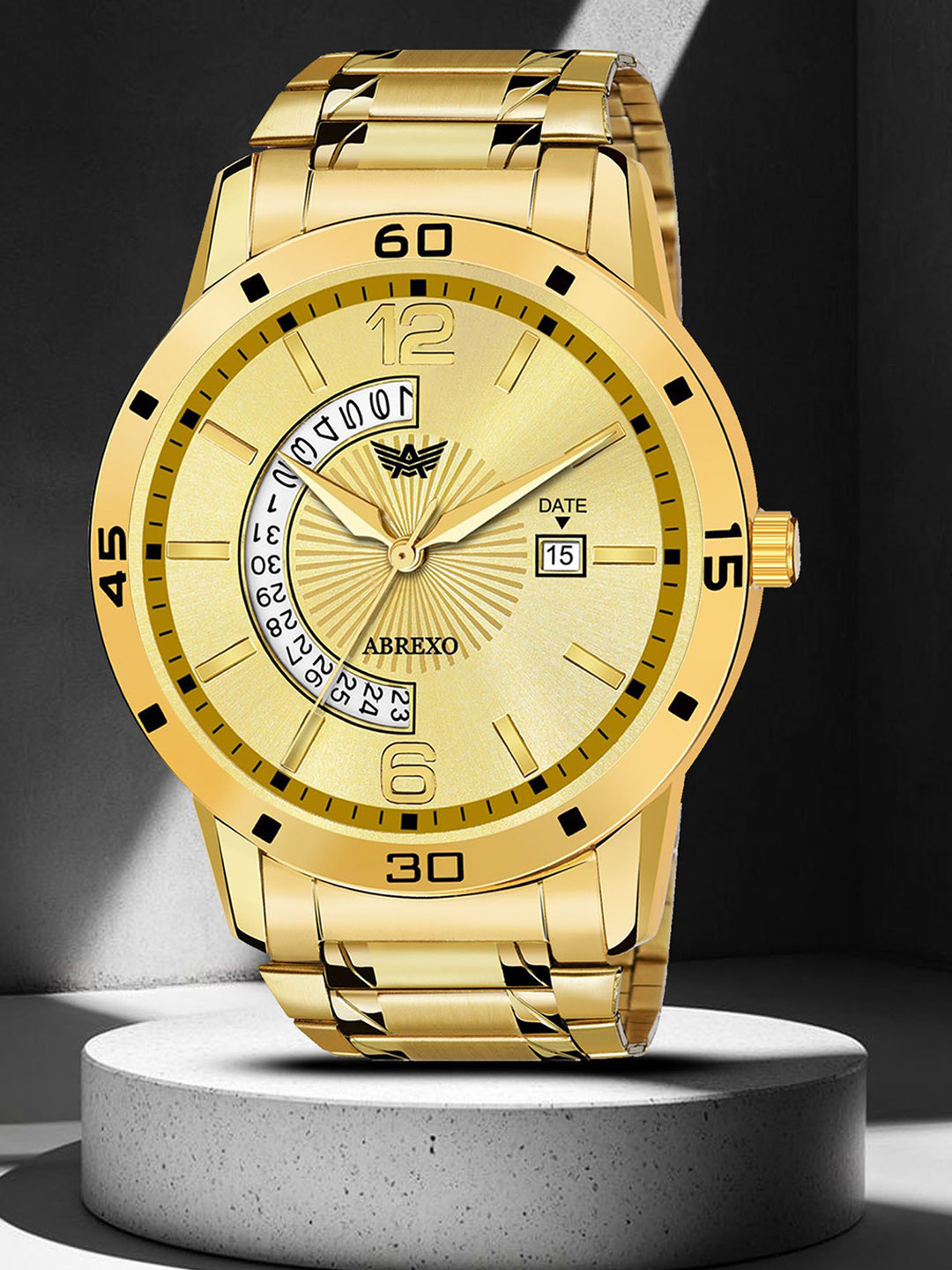 Abrexo Men Dial & Stainless Steel Bracelet Style Straps Analogue Watch Abx1329