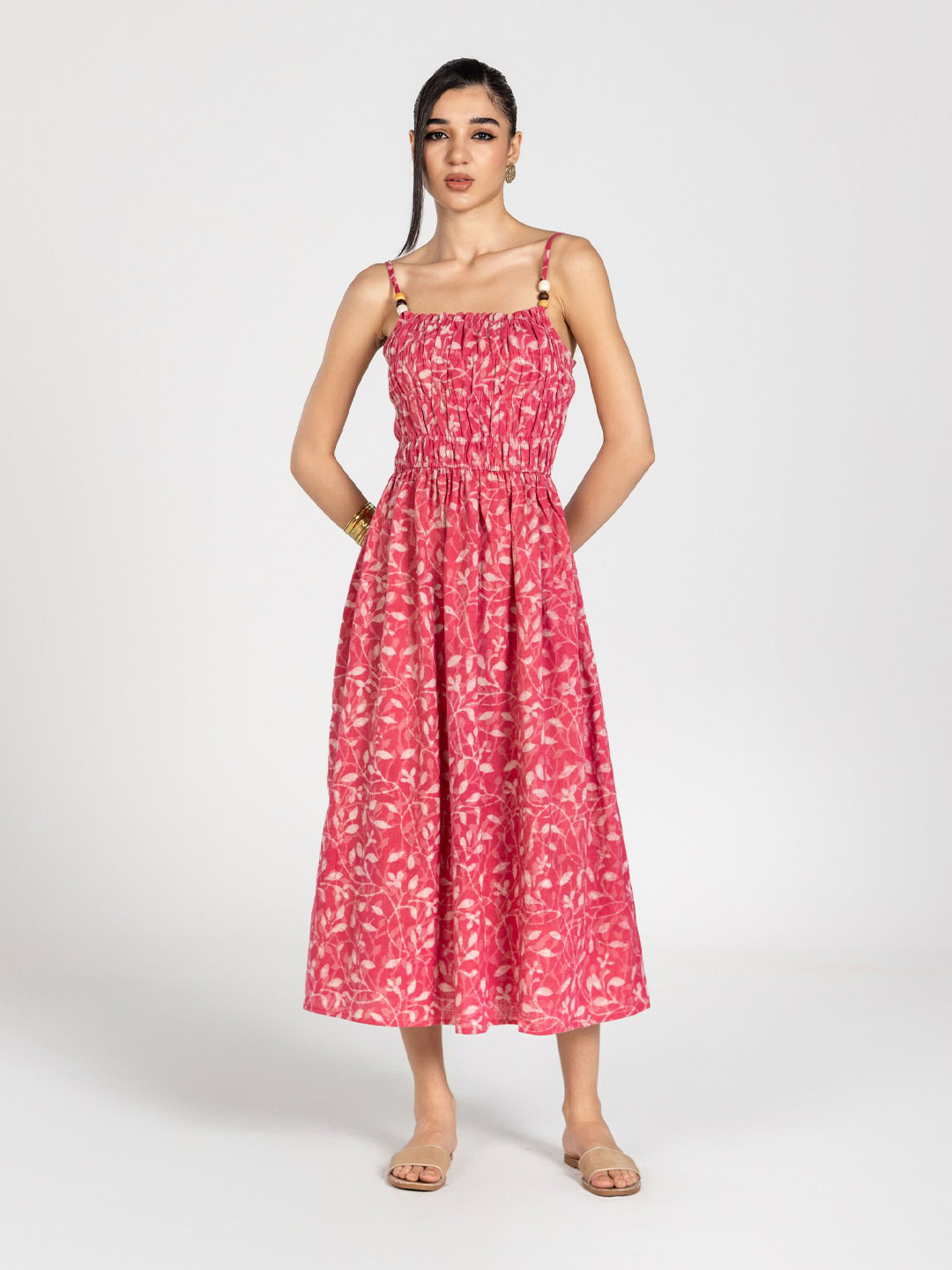 Past Modern Floral Print Maxi Dress