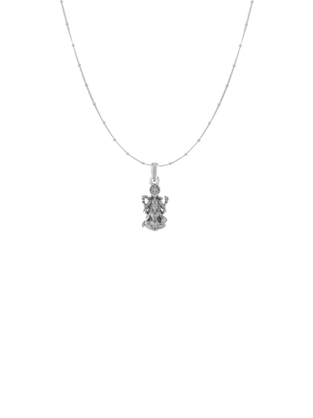 Metronaut 92.5 Sterling Silver Contemporary Vishnu Laxmi Pendant with Chain