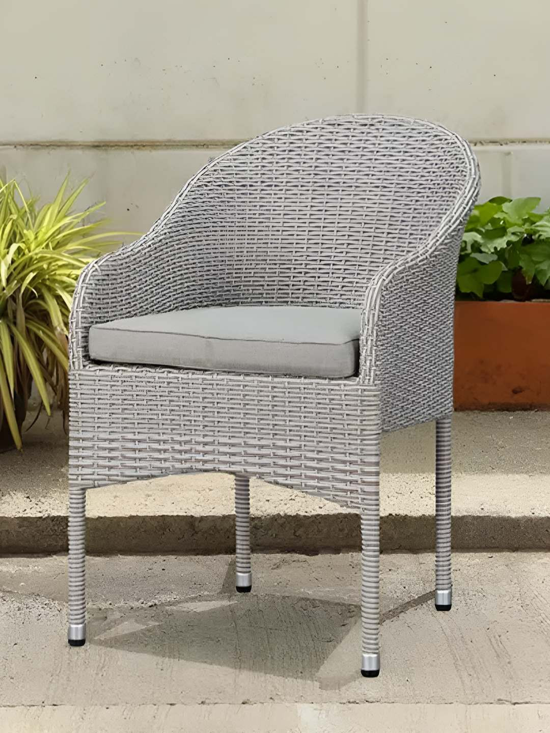Royaloak Grey Malaysian Wicker Outdoor Chair