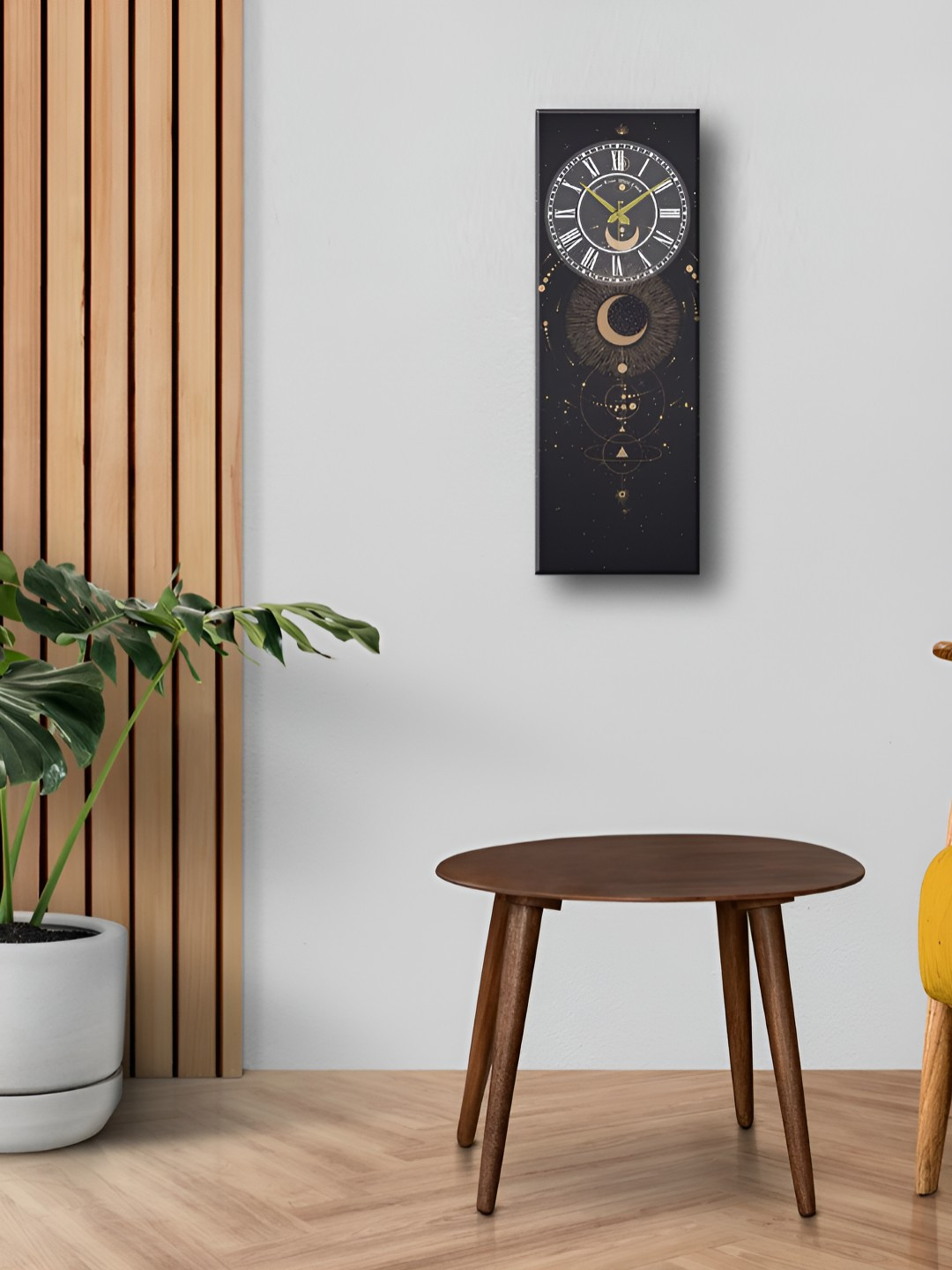 OLIVE TREE Wooden Designer Black Wood Large Display Rectangle Battery Analogue Wall Clock