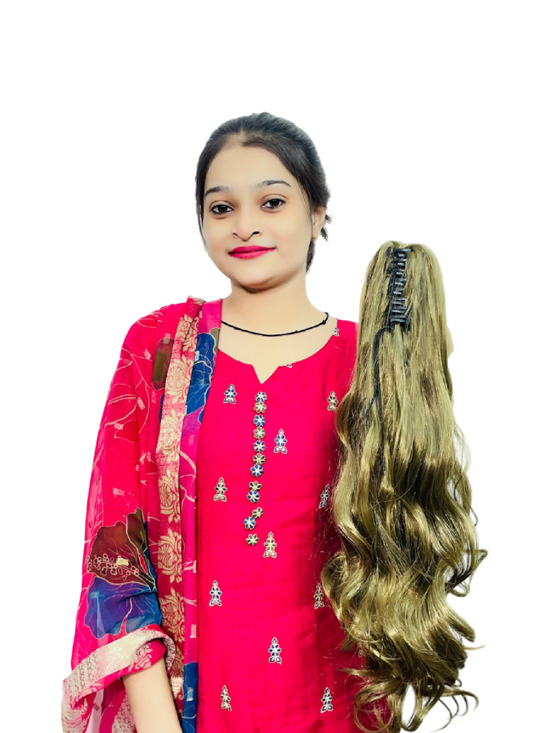 ABS Clip-In Curly Hair Extension - Gold - 24 Inches
