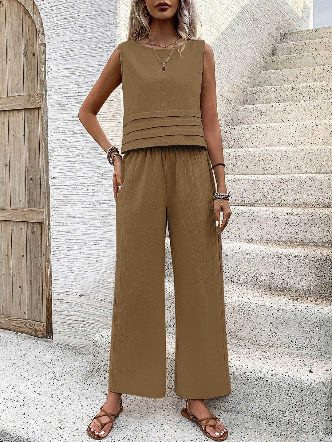 Outzidr Cropped Top & Trousers Co-Ord Set