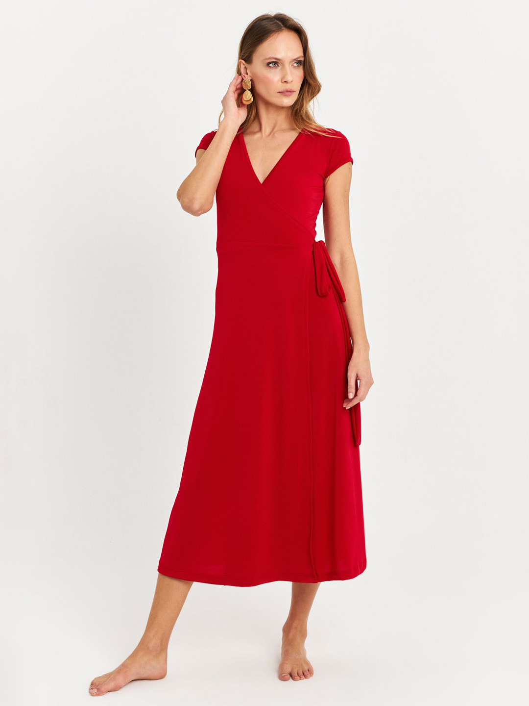 Cool & Sexy Wrap Midi Dress