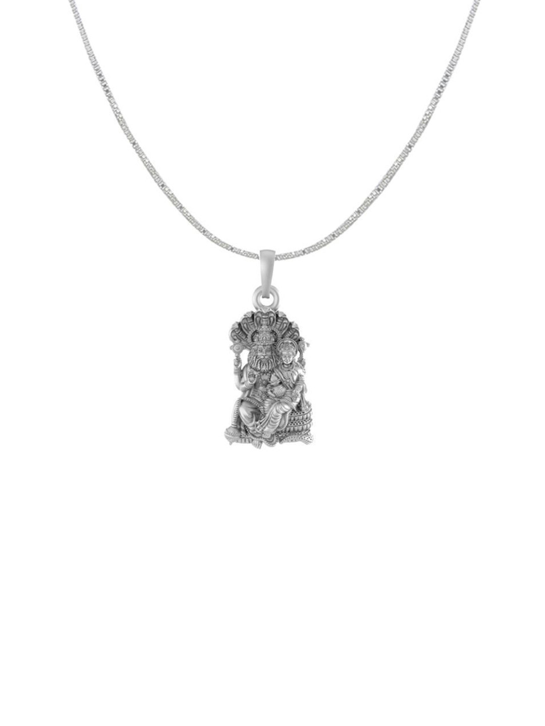 Metronaut 92.5 Sterling Silver Narsimha laxmi Goddess Pendant with Box Chain