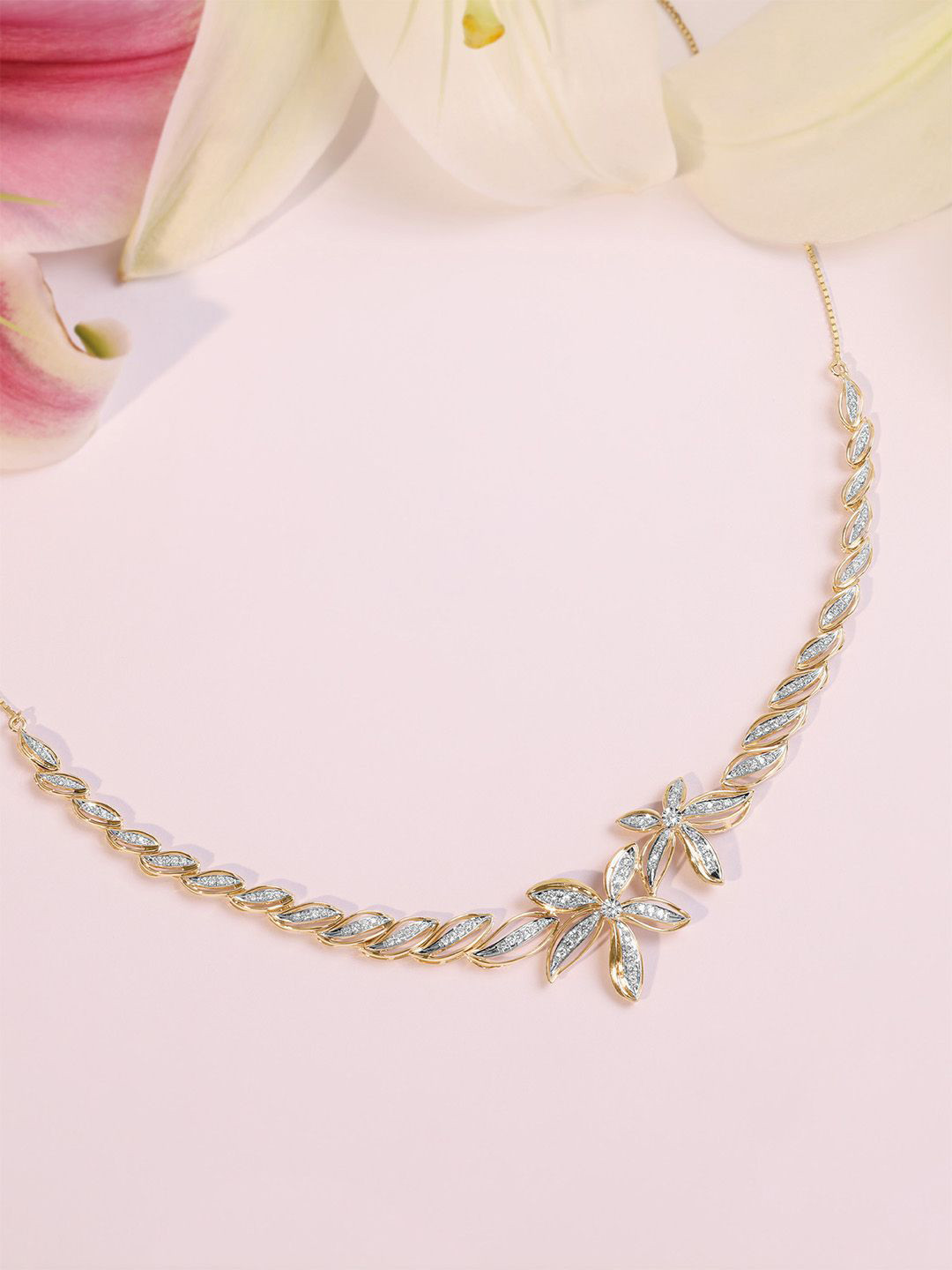 Mia by Tanishq 14 KT Yellow Gold & 0.67 Ct Natural Diamond Necklace