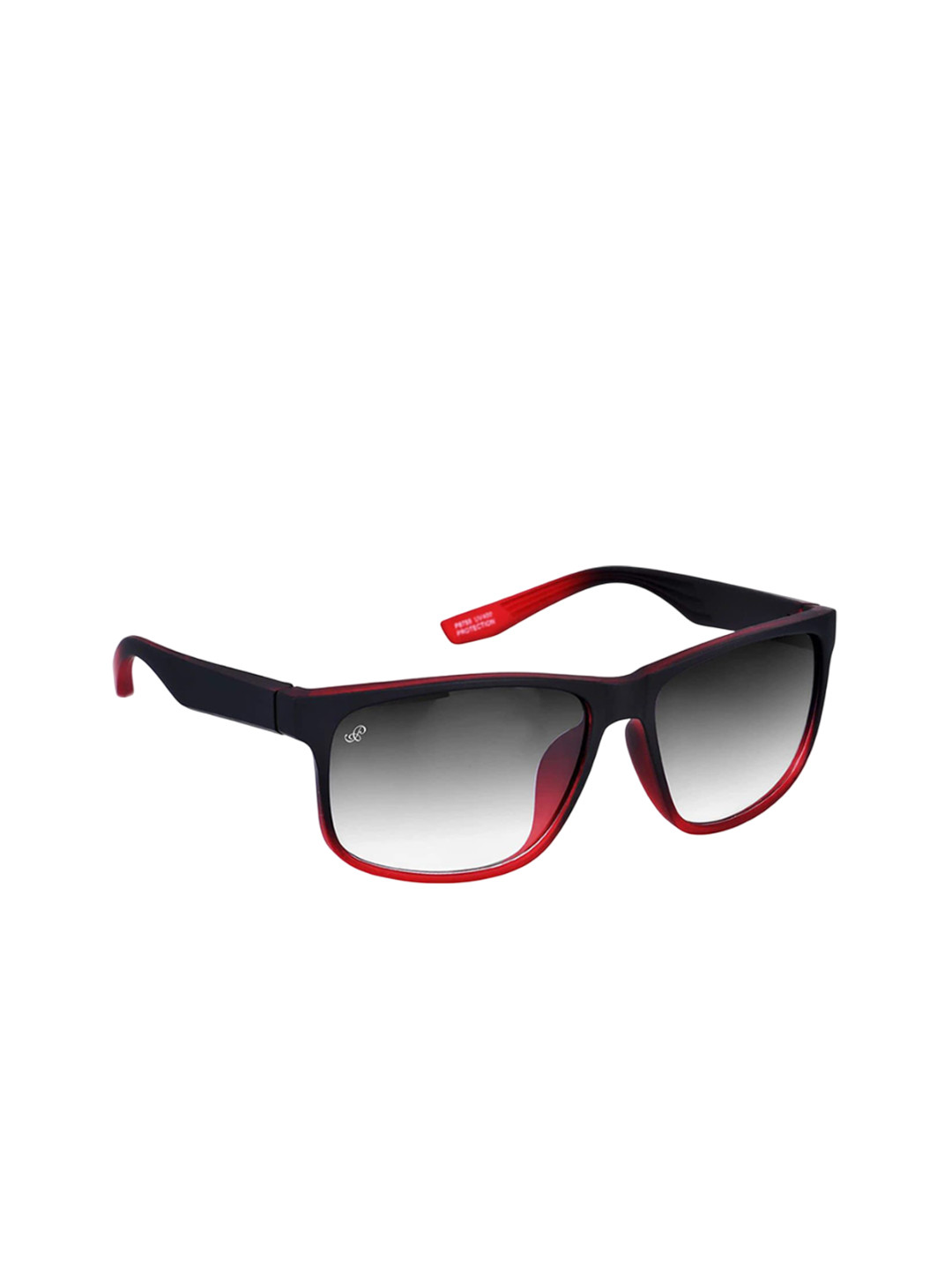 PIRASO Unisex Wayfarer Sunglasses with UV Protected Lens P8755 RED BLACK