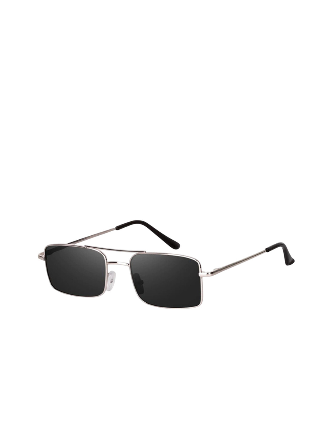 PIRASO Men Rectangle Sunglasses with UV Protected Lens KARAN AUJLA SILVER BLACK