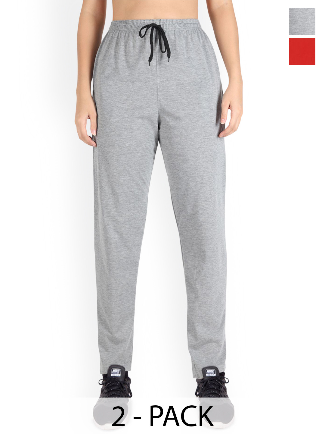 FFLIRTYGO Women Pack Of 2 Cotton Mid-Rise Trackpants