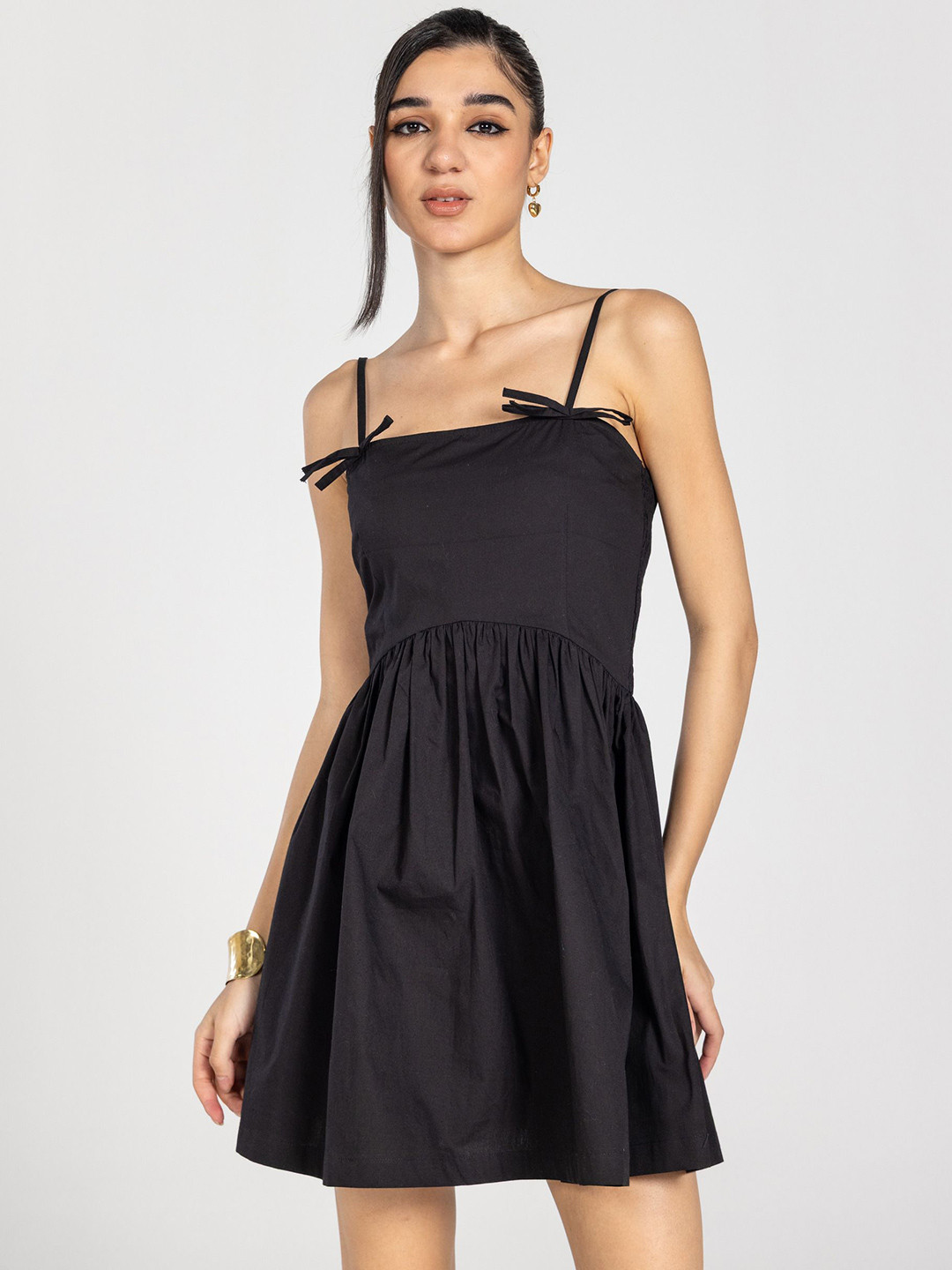 Past Modern Women poplin strap A-Line Mini Dress