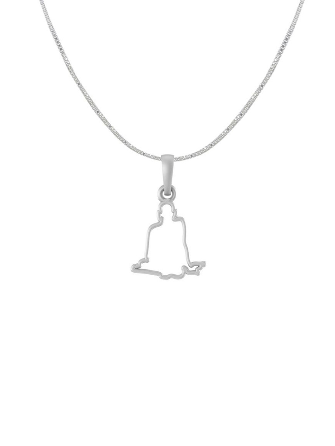 Metronaut 925 Sterling Silver Swami Samarth Pendant With Box Chain