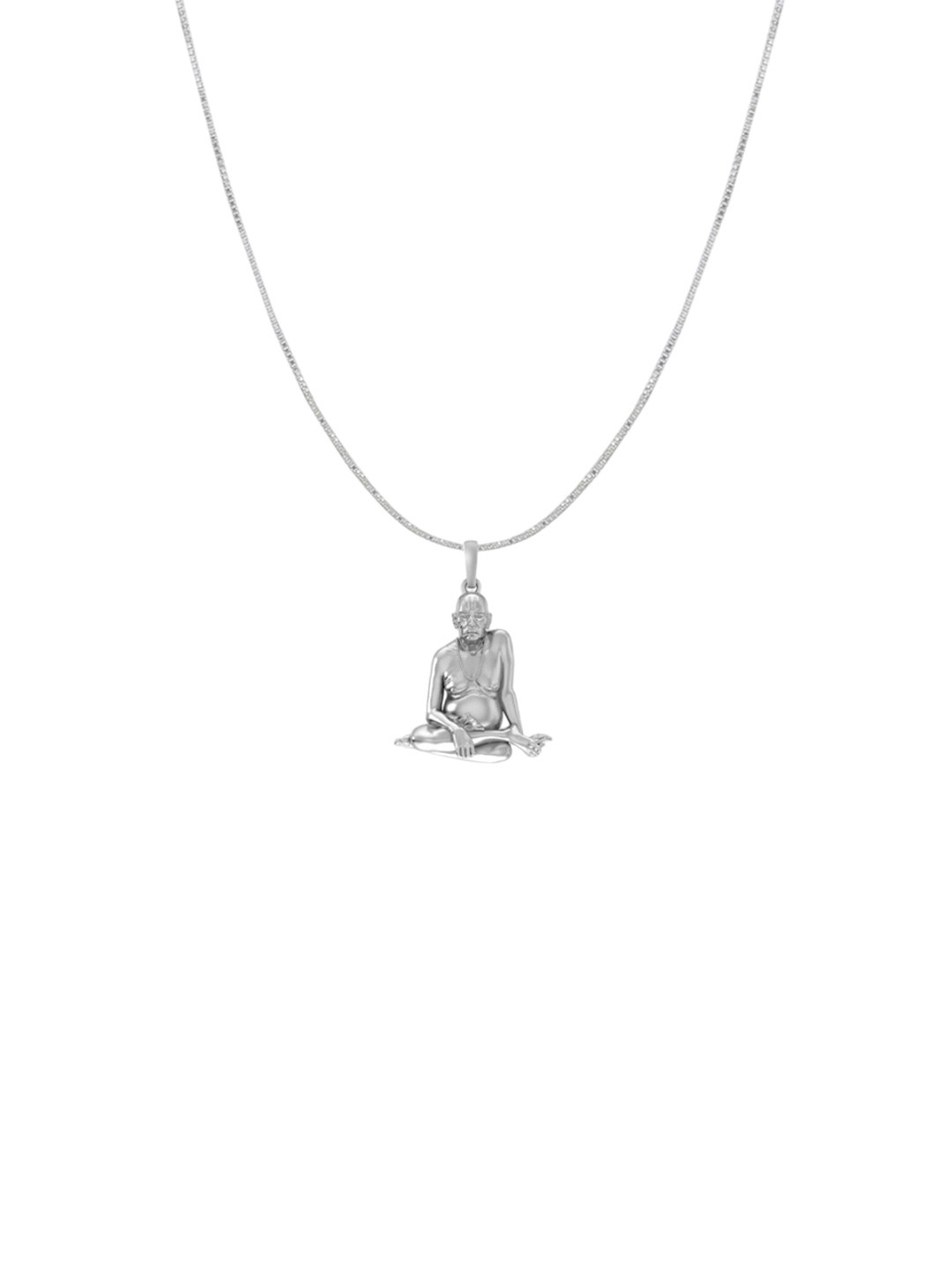 Metronaut 925 Sterling Silver Swami Samarth Pendant With Box Chain