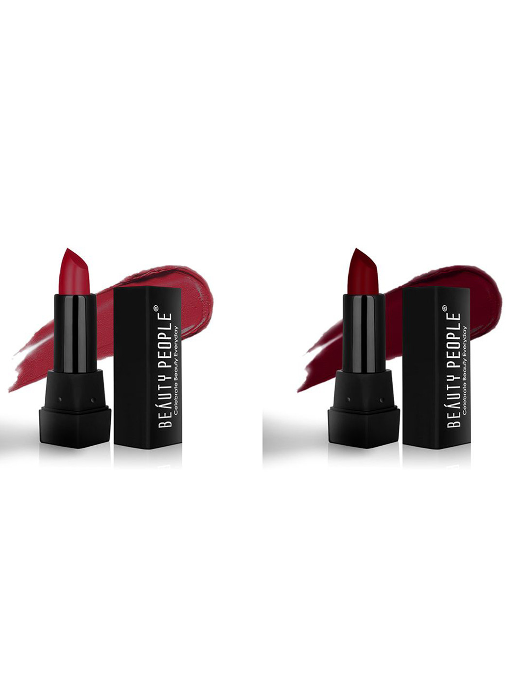 Beauty People Set Of 2 Pure Matte Lipstick-3.8 g Each- Red Zepellin 111-Cherry Darling 114