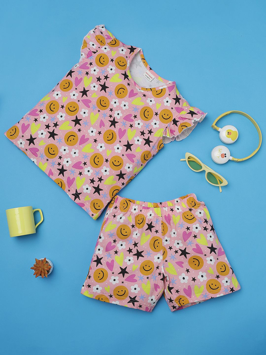 RAINE AND JAINE Printed Round Neck Top & Shorts