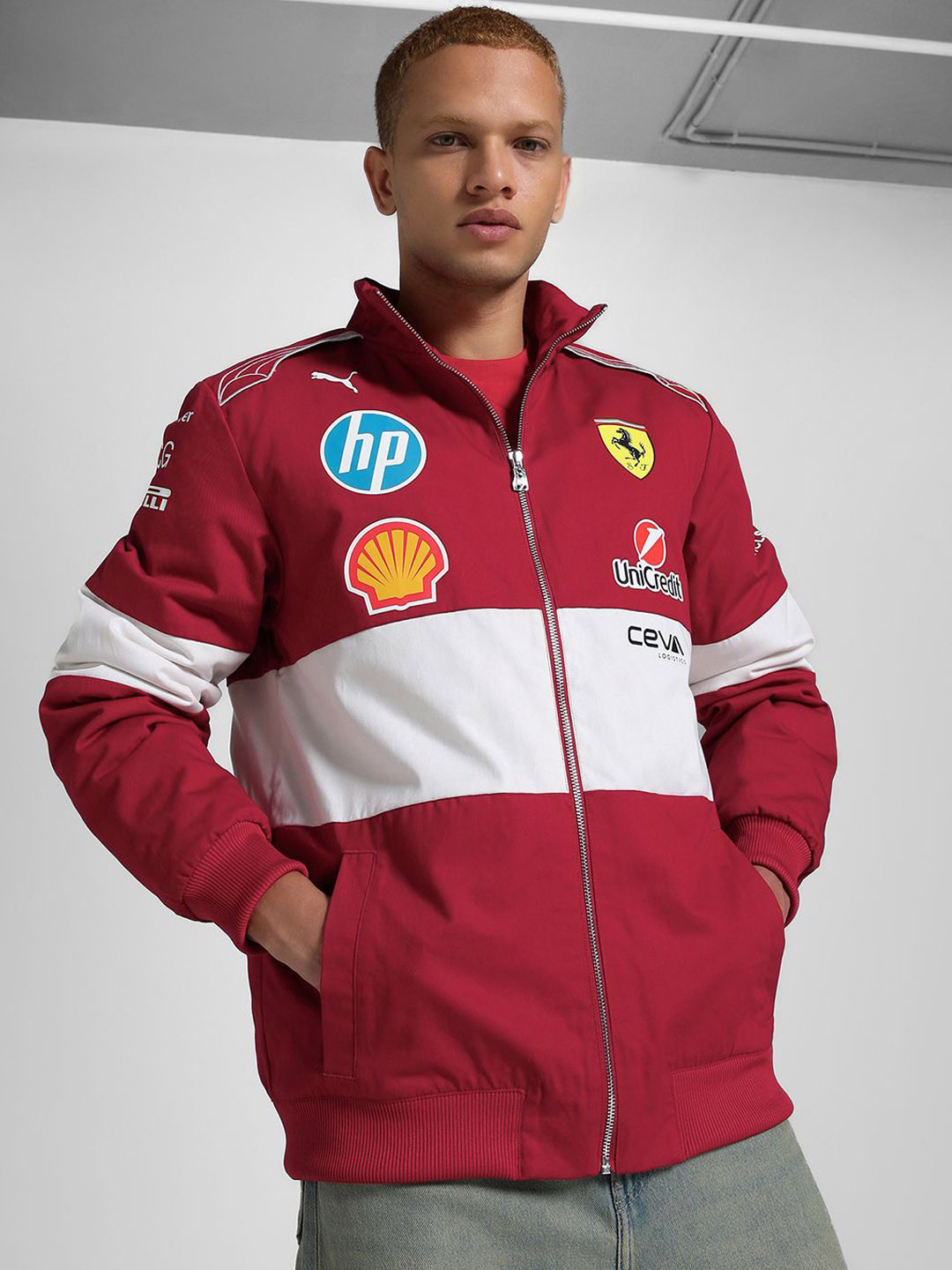 PUMA Motorsport Scuderia Ferrari Team Men Bomber Racing Jacket