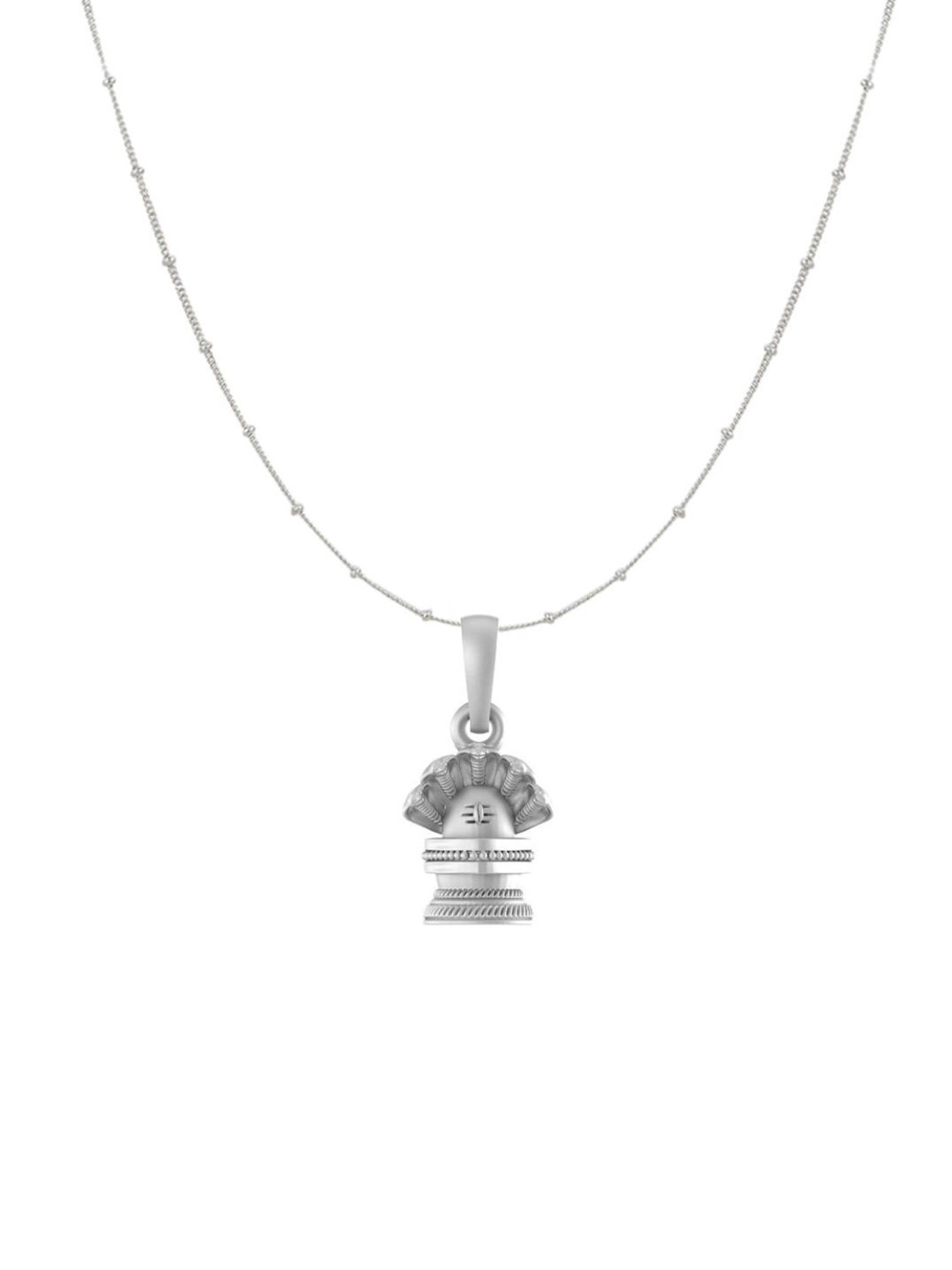 Metronaut 92.5 Sterling Silver Shiv Linga Pendant With Ball Chain