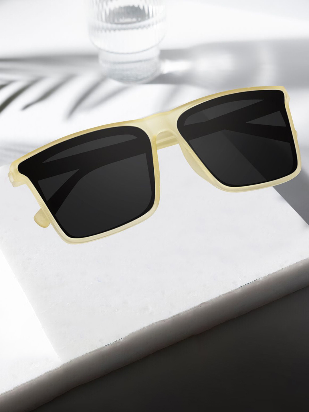 PIRASO Unisex Square Sunglasses with UV Protected Lens 11976 YELLOW