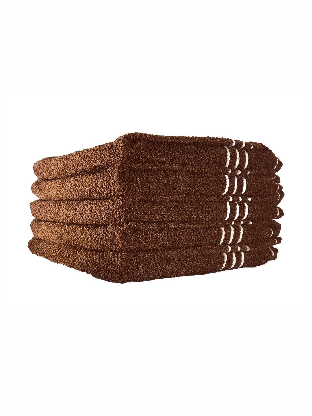 SHOP BY ROOM 5-Pcs Brown Striped 110 GSM Hand Towels