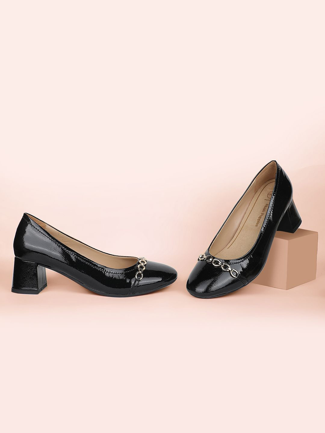 Hush Puppies Women Round Toe Block Heel Pumps