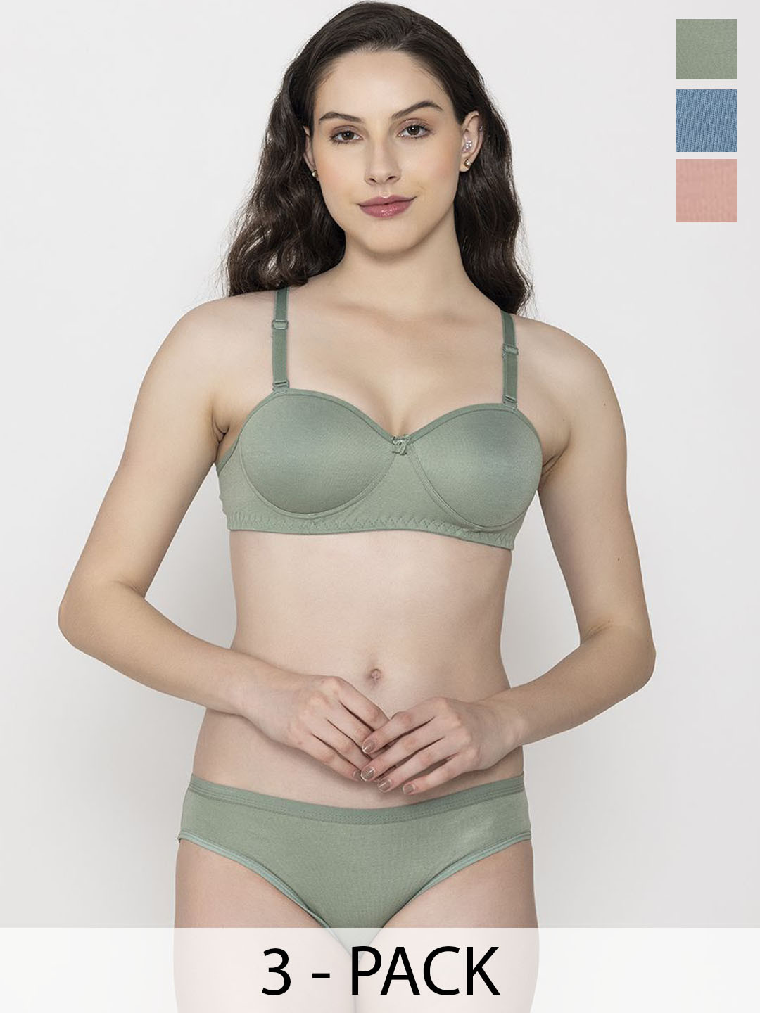 Narsingha Dreams Pack Of 3 Lightly-Padded Lingerie Set Muskan Set-P3-30