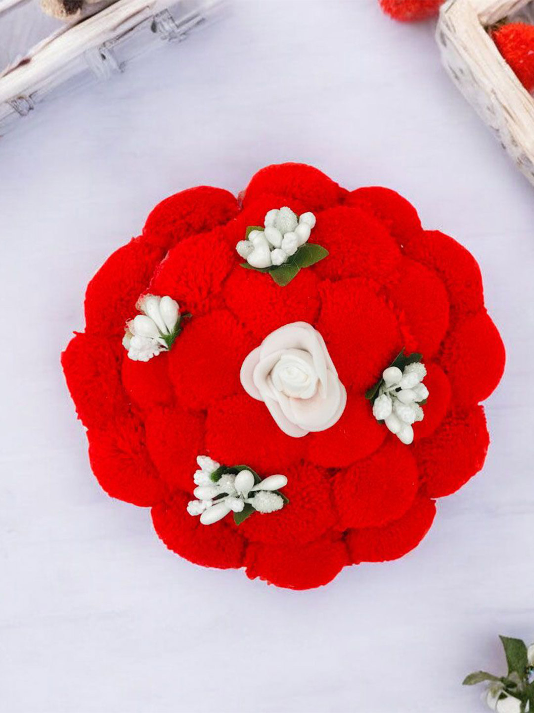 GADINFASHION Women Handmade Flower Bridal Hair Juda Gajra Flower Bun Hair Accessory Set