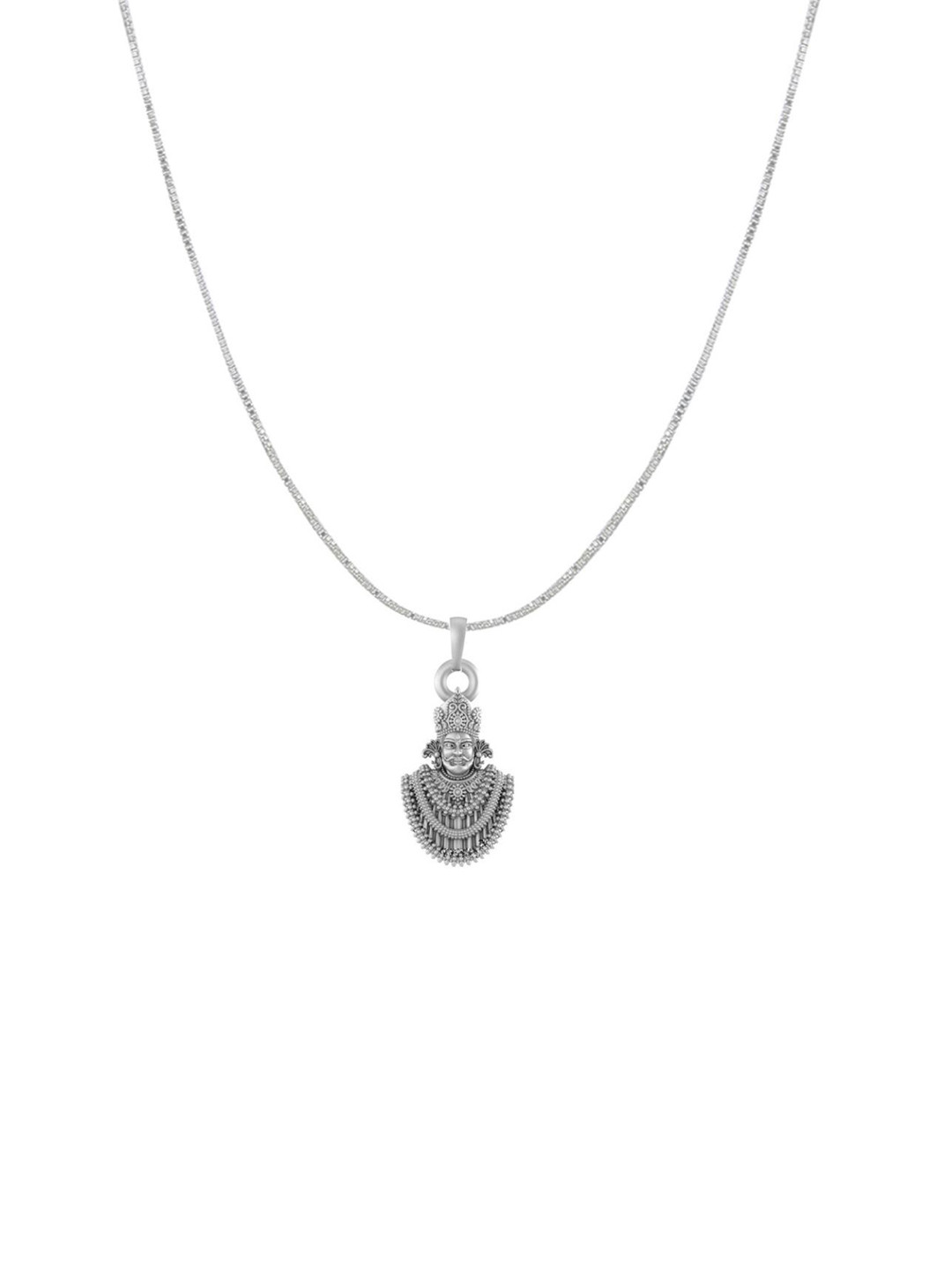 Metronaut 92.5 Sterling Silver Khatu Shyam Pendant with Box Chain