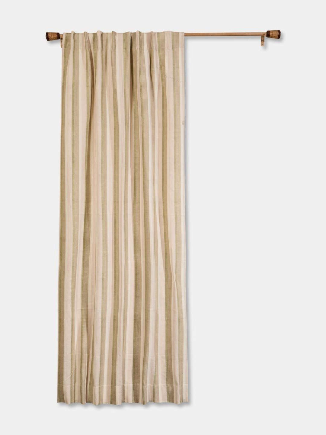 Fabindia Khus Beige Geometric Room Darkening Door Curtain