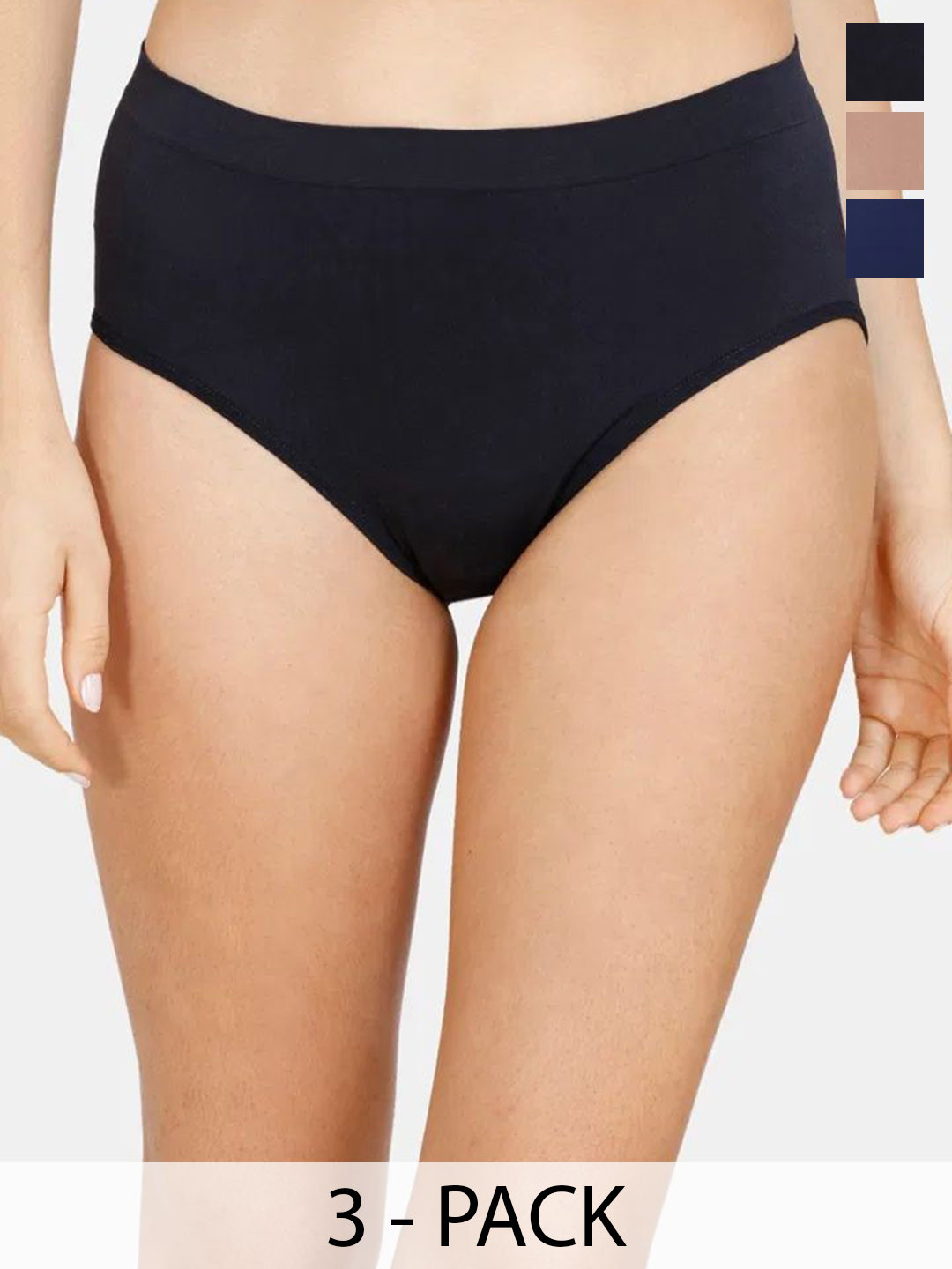 Zivame Pack Of 3 Hipster Briefs ZI2539-Anthracite Roebuck BlueDpth