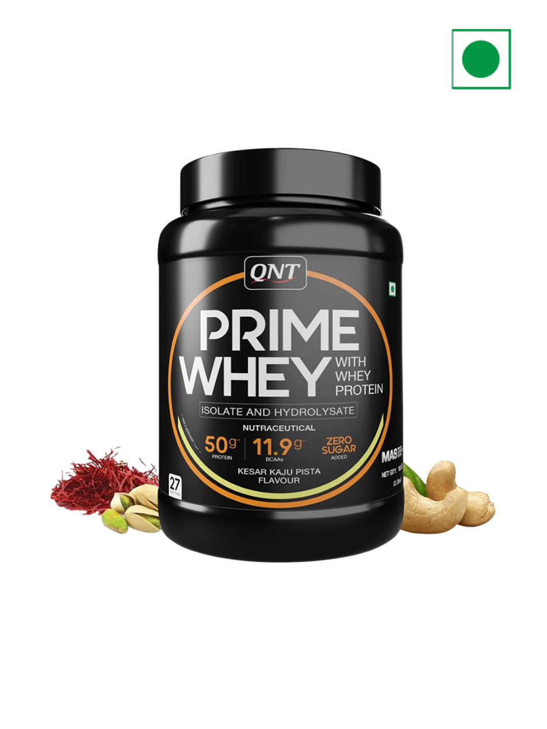 QNT Prime Whey Protein Powder - 1 Kg Kesar Kaju Pista