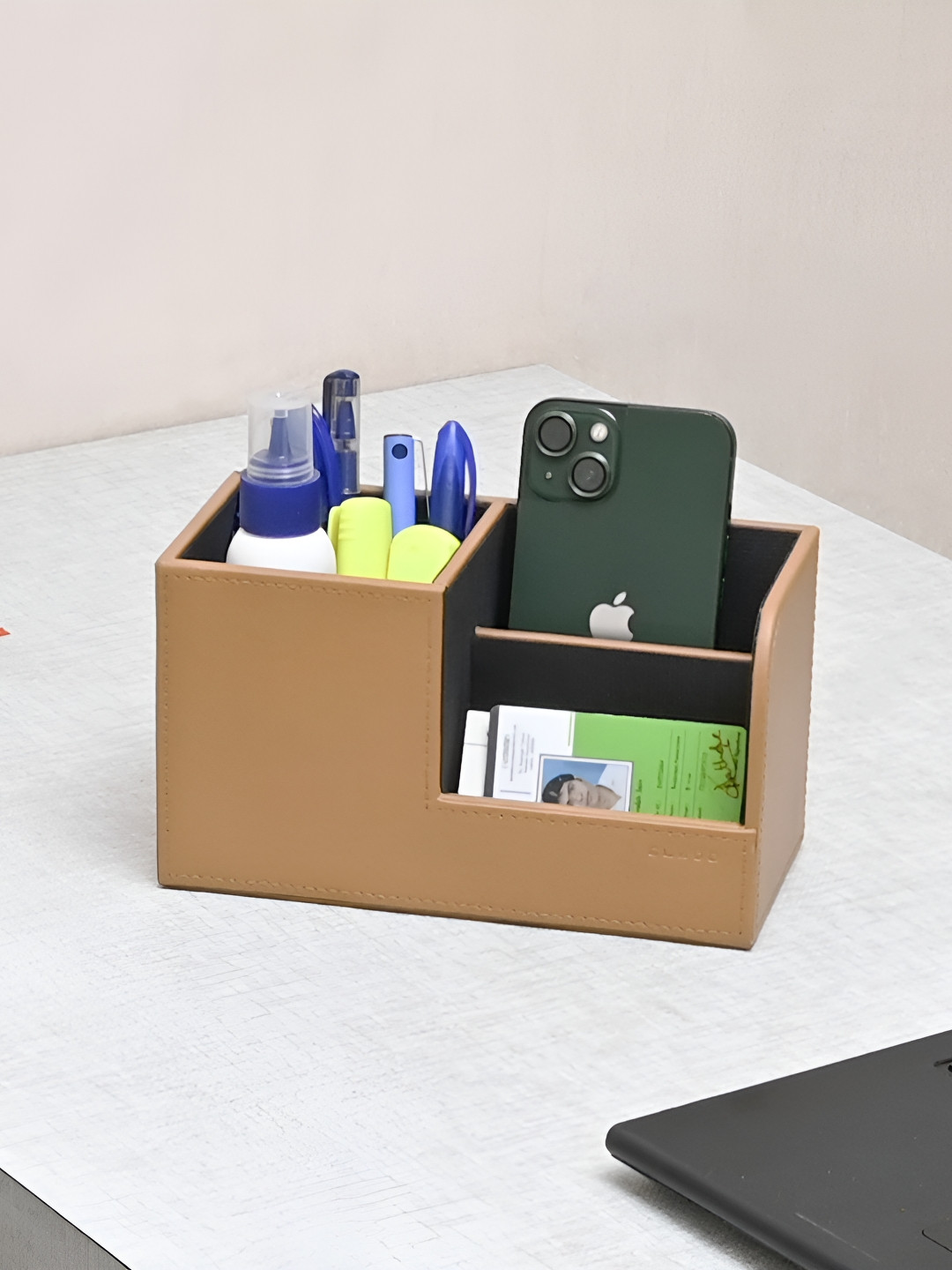 CLADD! Unisex Beige & Black Compact Desk Organisers