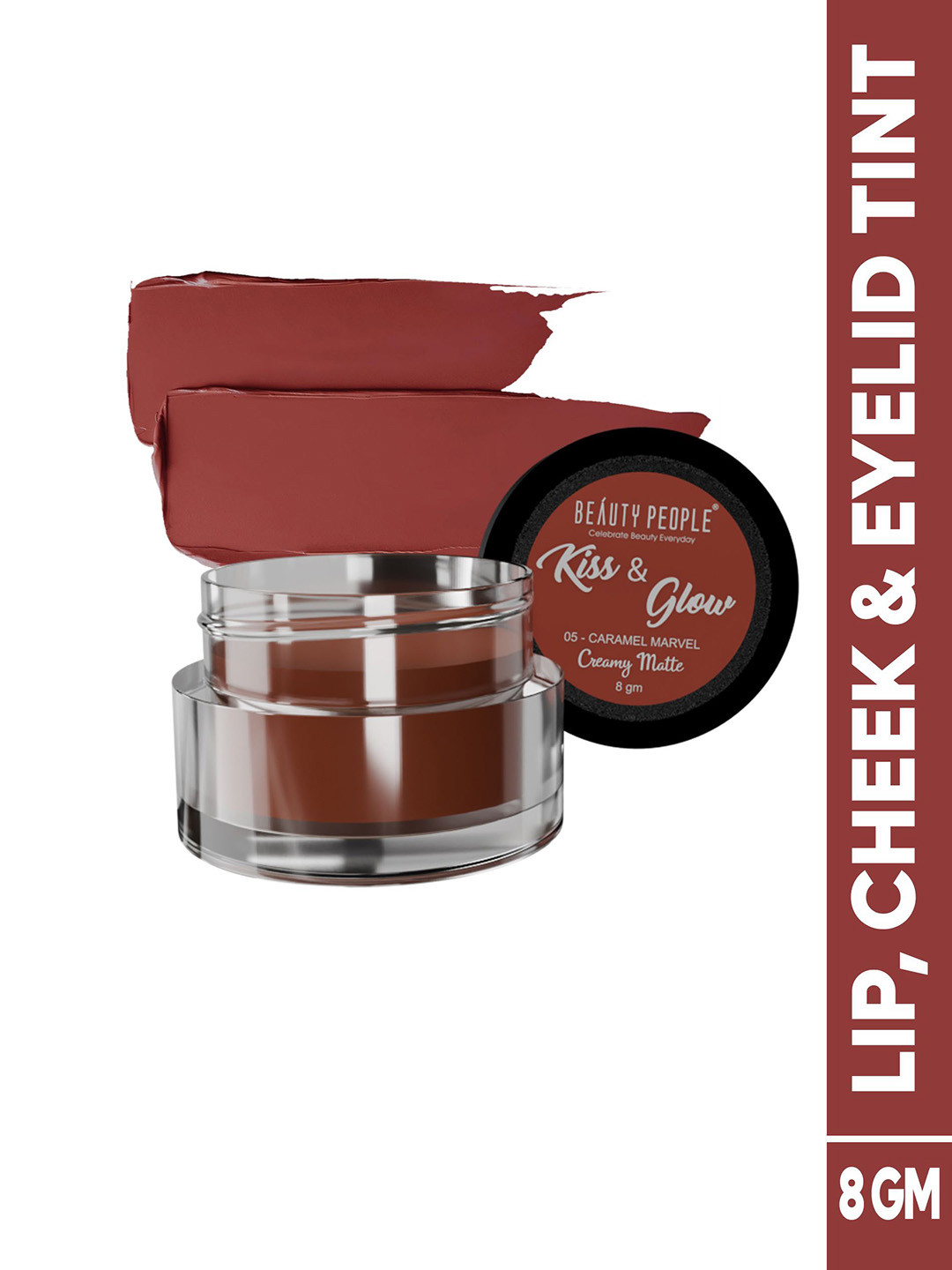 Beauty People Kiss & Glow Matte Finish Lip, Cheek & Eyelid Lip Tint- 8 g- Carmel Marvel 05