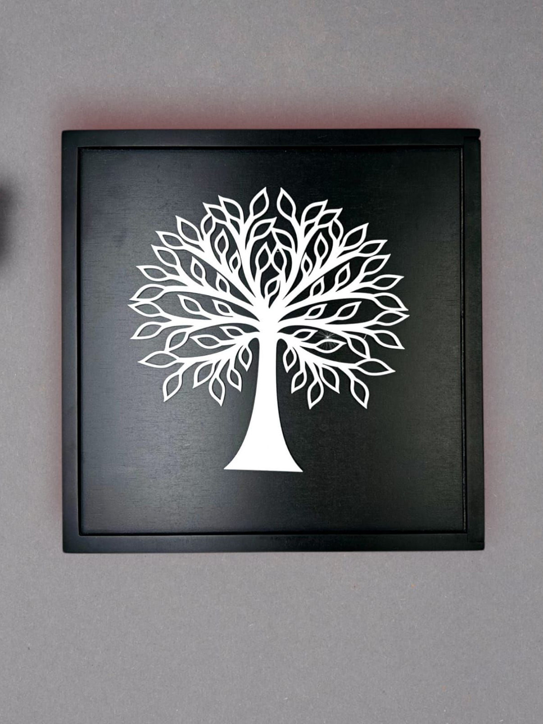 Angira handicrafts Black & White Printed Wooden Storage Box